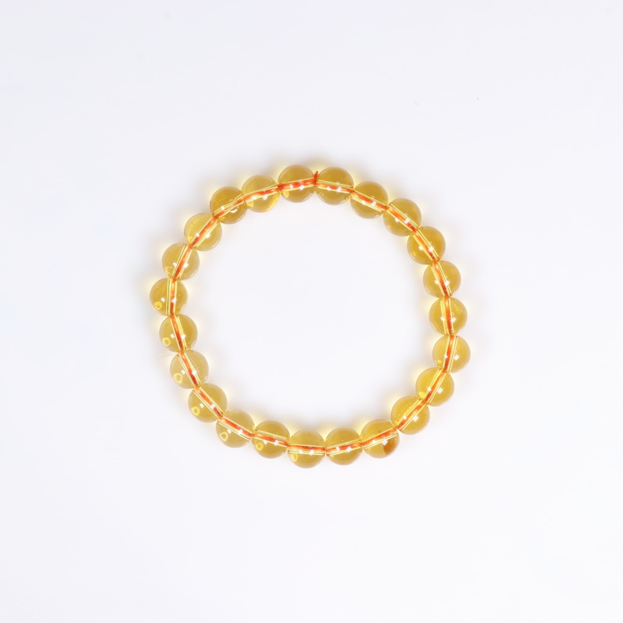 Natural Citrine Bracelet, No Metal, 8mm, 5 Pieces in a Pack, #077