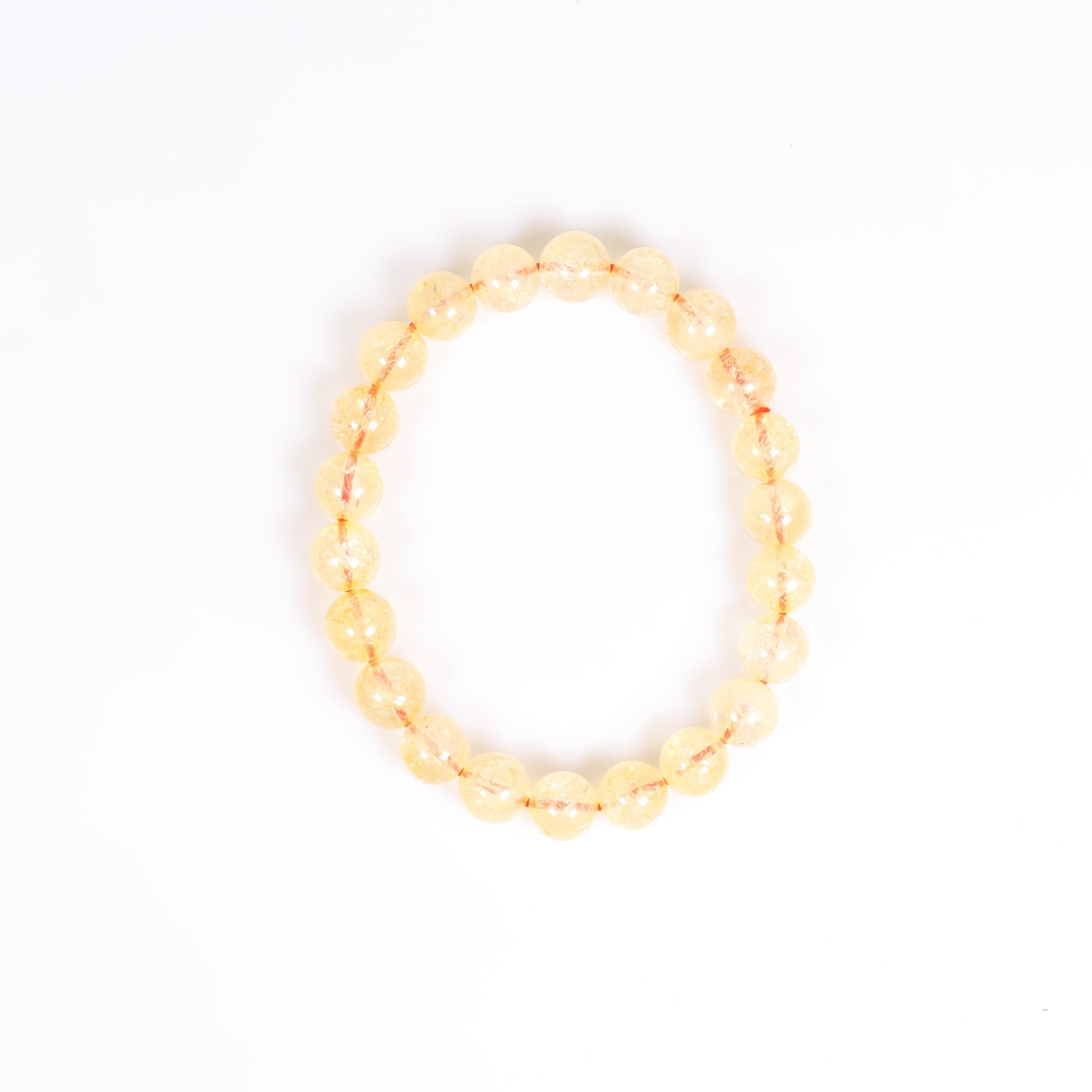 Natural Citrine Bracelet, No Metal, 8mm, 5 Pieces in a Pack, #097