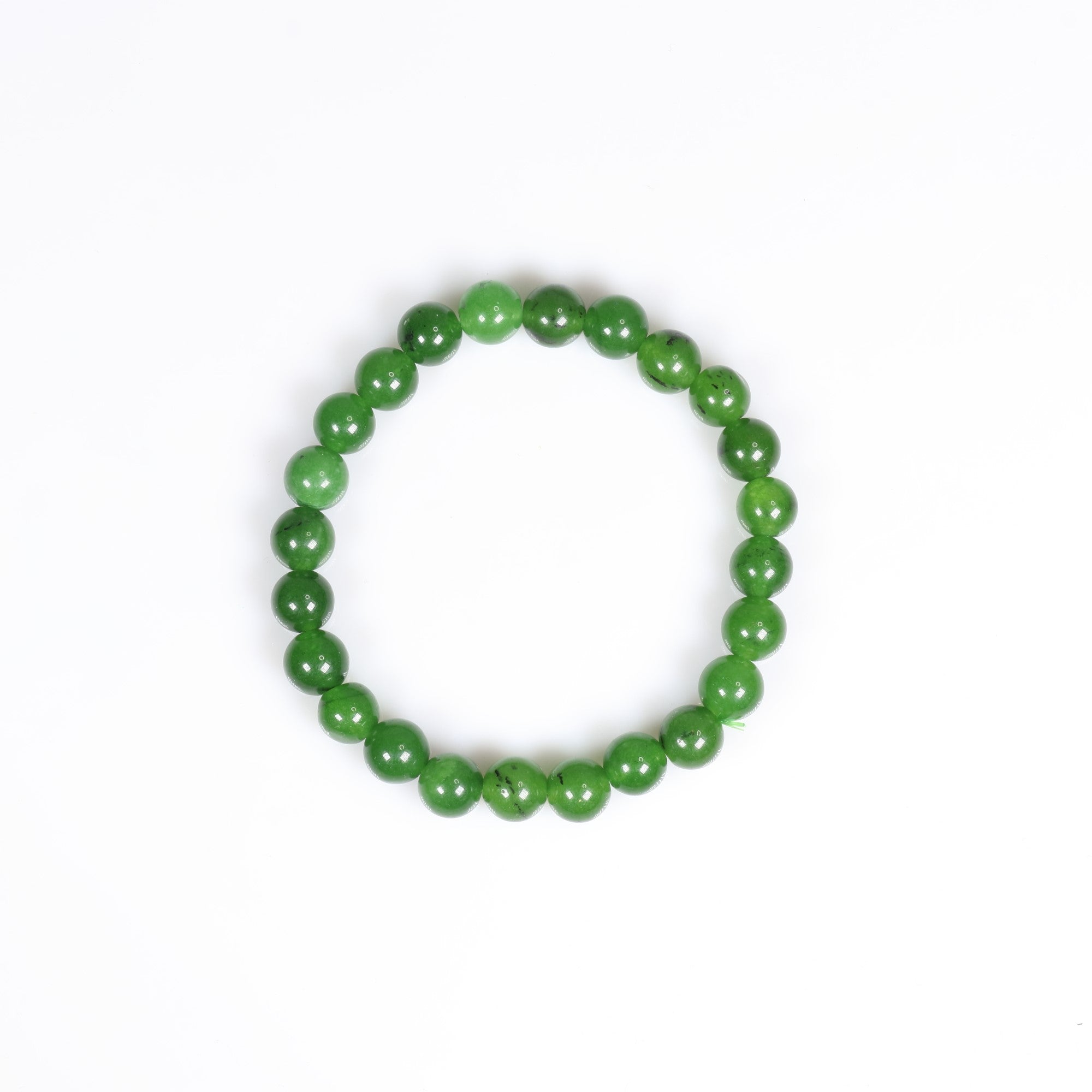 Natural Jade Bracelet, No Metal, 8 mm, 5 Pieces in a Pack, #049