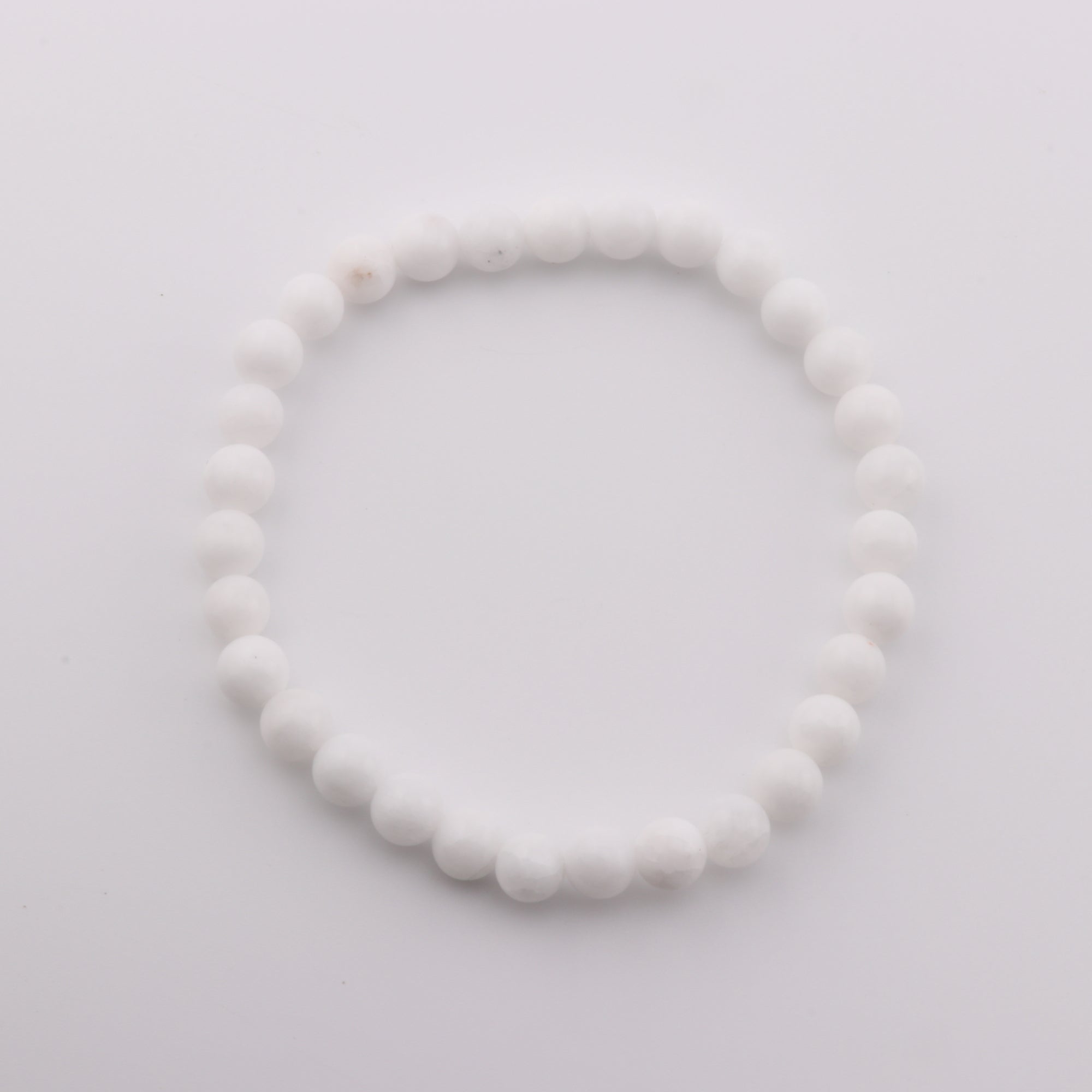 Natural White Jade Bracelet, No Metal, 6mm, 5 Pieces in a Pack, #219