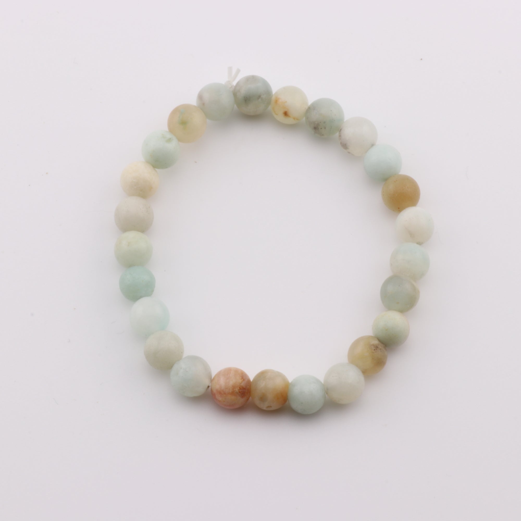 Natural Amazonite Bracelet 6mm, No Metal, 6mm, 5 Pieces in a Pack, #207