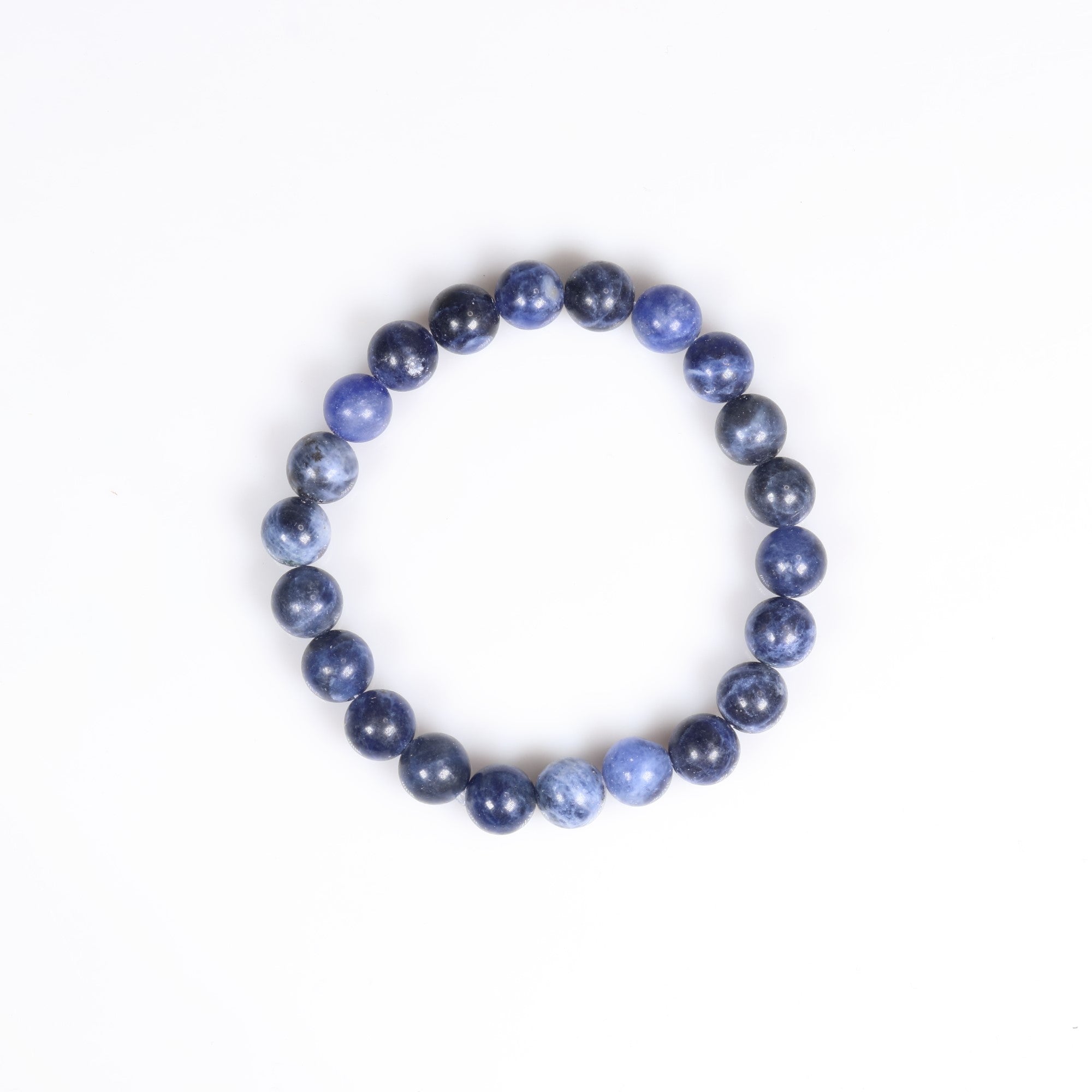 Natural Sodalite Bracelet, No Metal, 8 mm, 5 Pieces in a Pack, #054