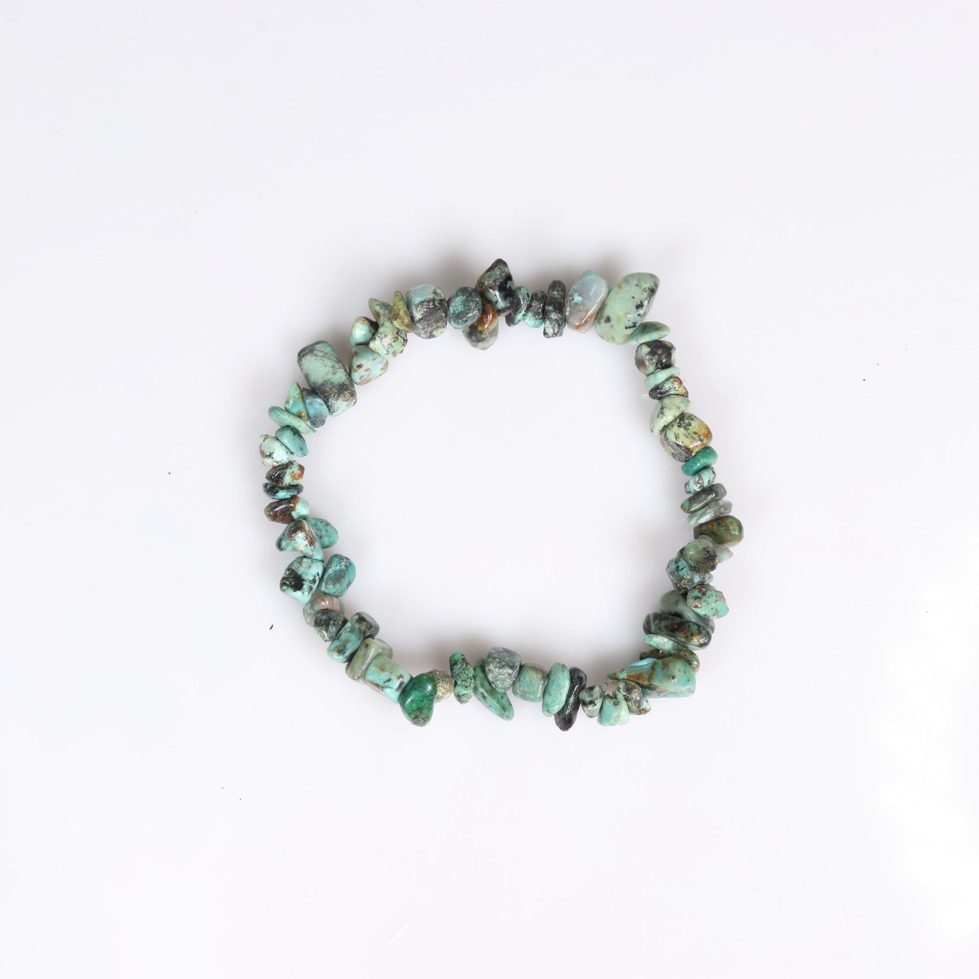 African Turquoise Chip Stone Bracelet, 5 Pieces in a Pack, #033