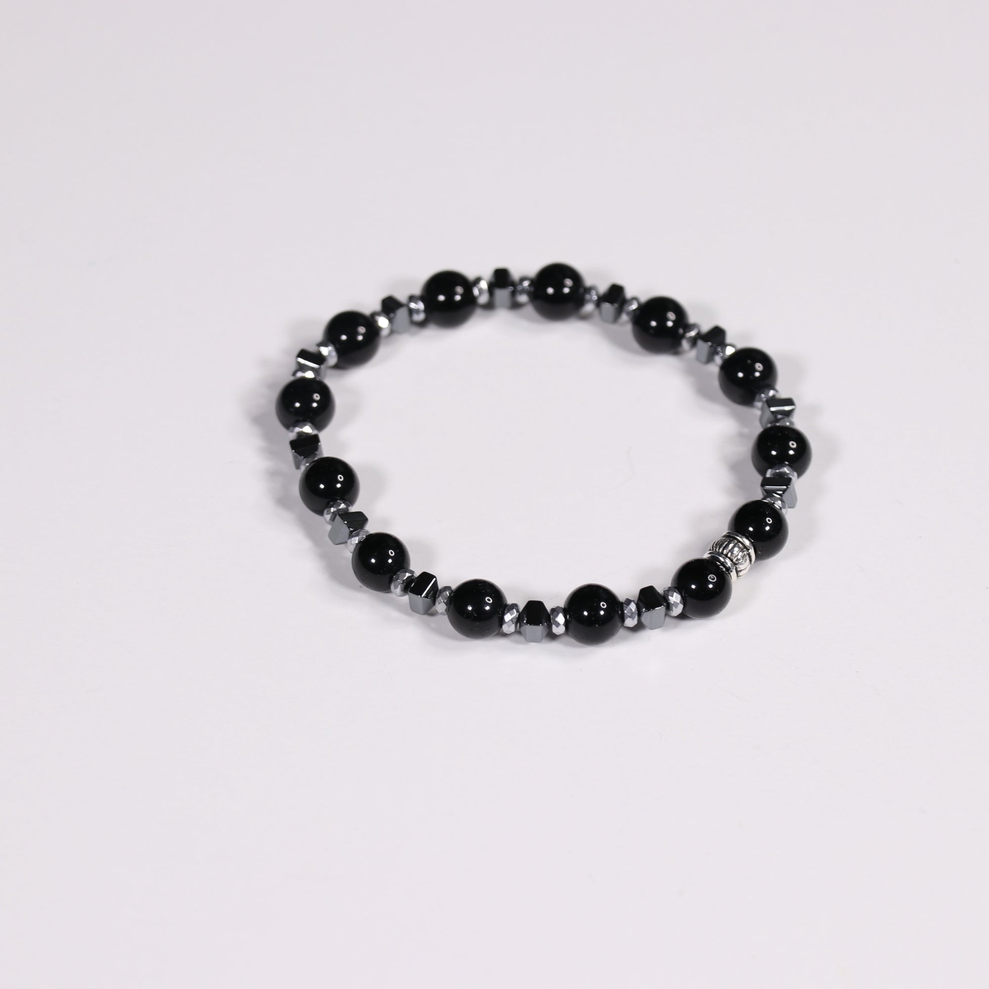 Obsidian & Hematite Bracelet, 8mm, 5 Pieces in a Pack