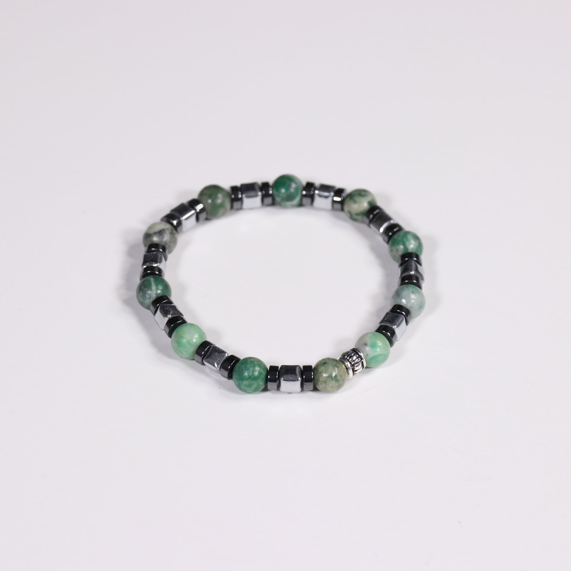 Jade & Hematite Bracelet, 8mm, 5 Pieces in a Pack