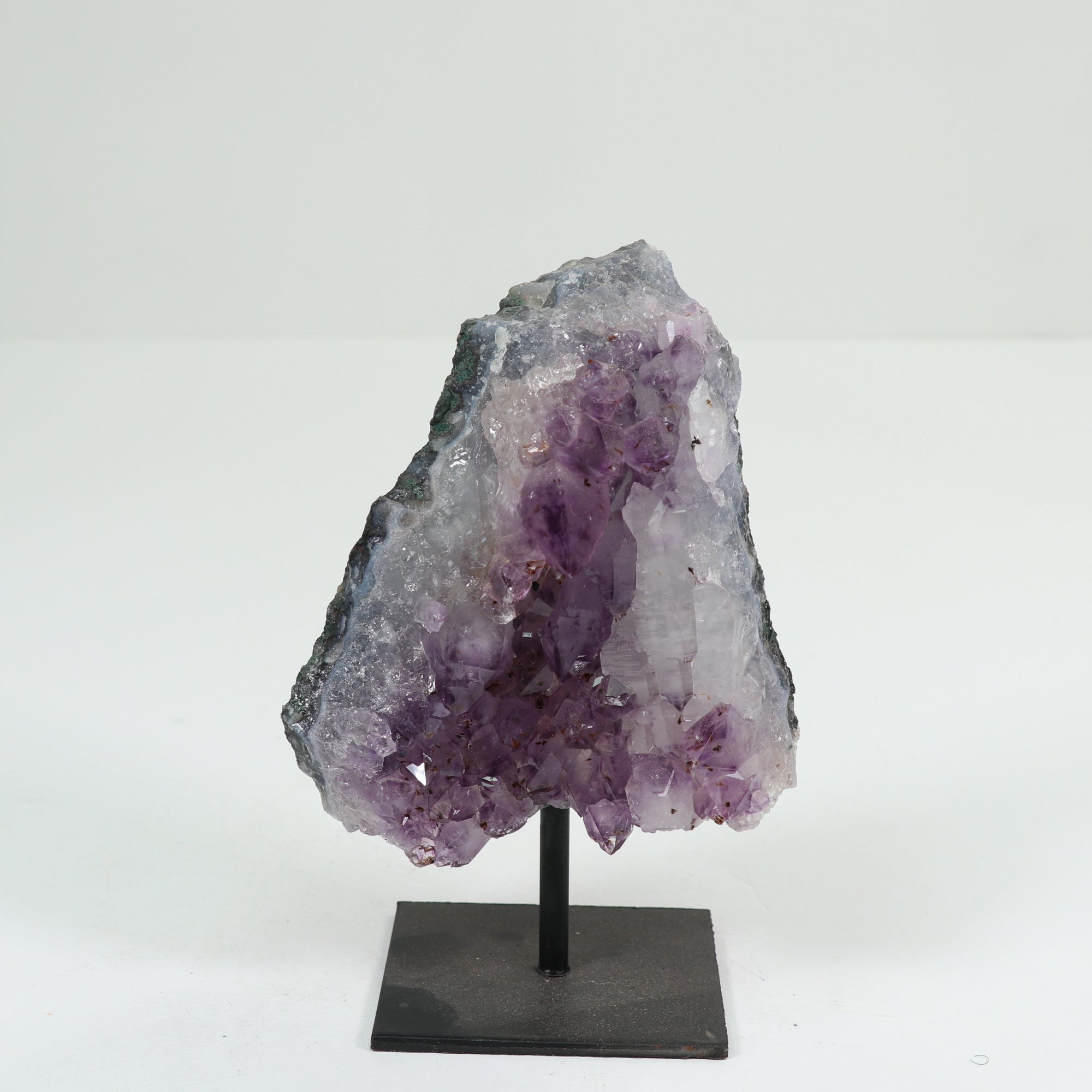 Natural Amethyst Cluster on Metal Stand, 500-750 Gr, #015