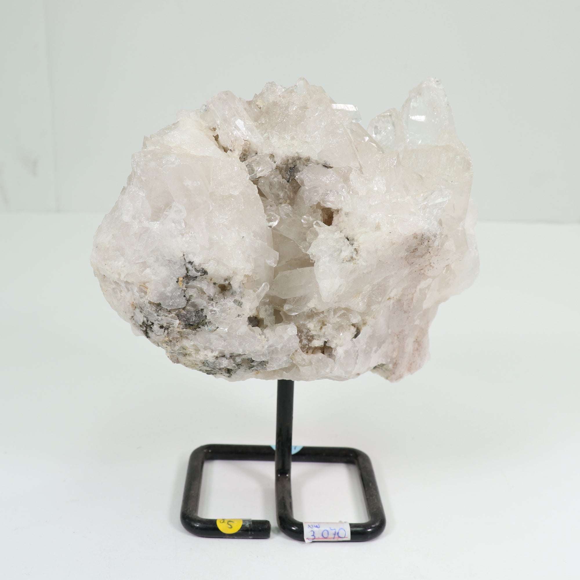 Natural Clear Quartz Cluster on Metal Stand, 3000-3500 Gr, #013