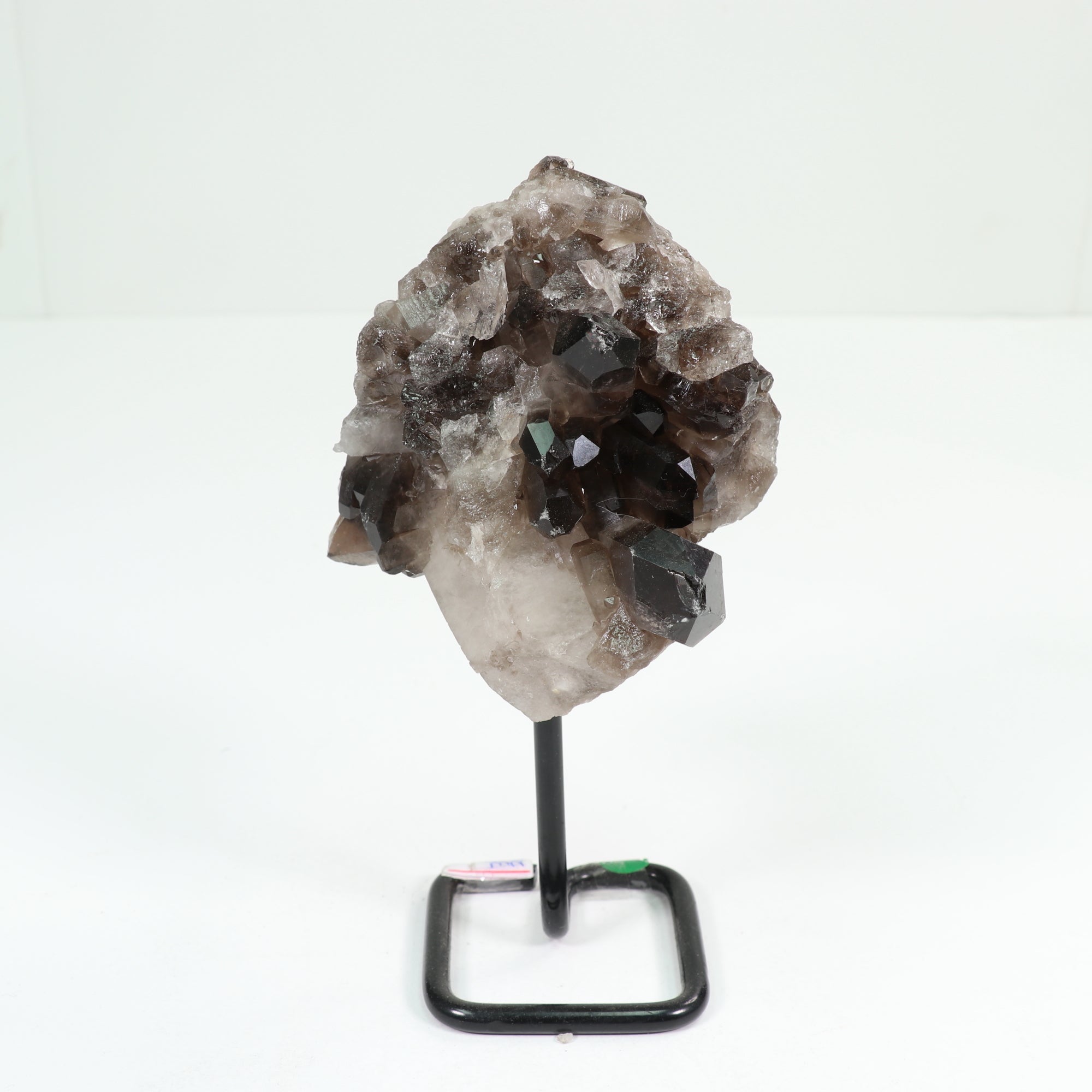 Natural Smoky Quartz Cluster on Metal Stand, 250-500 Gr, #001