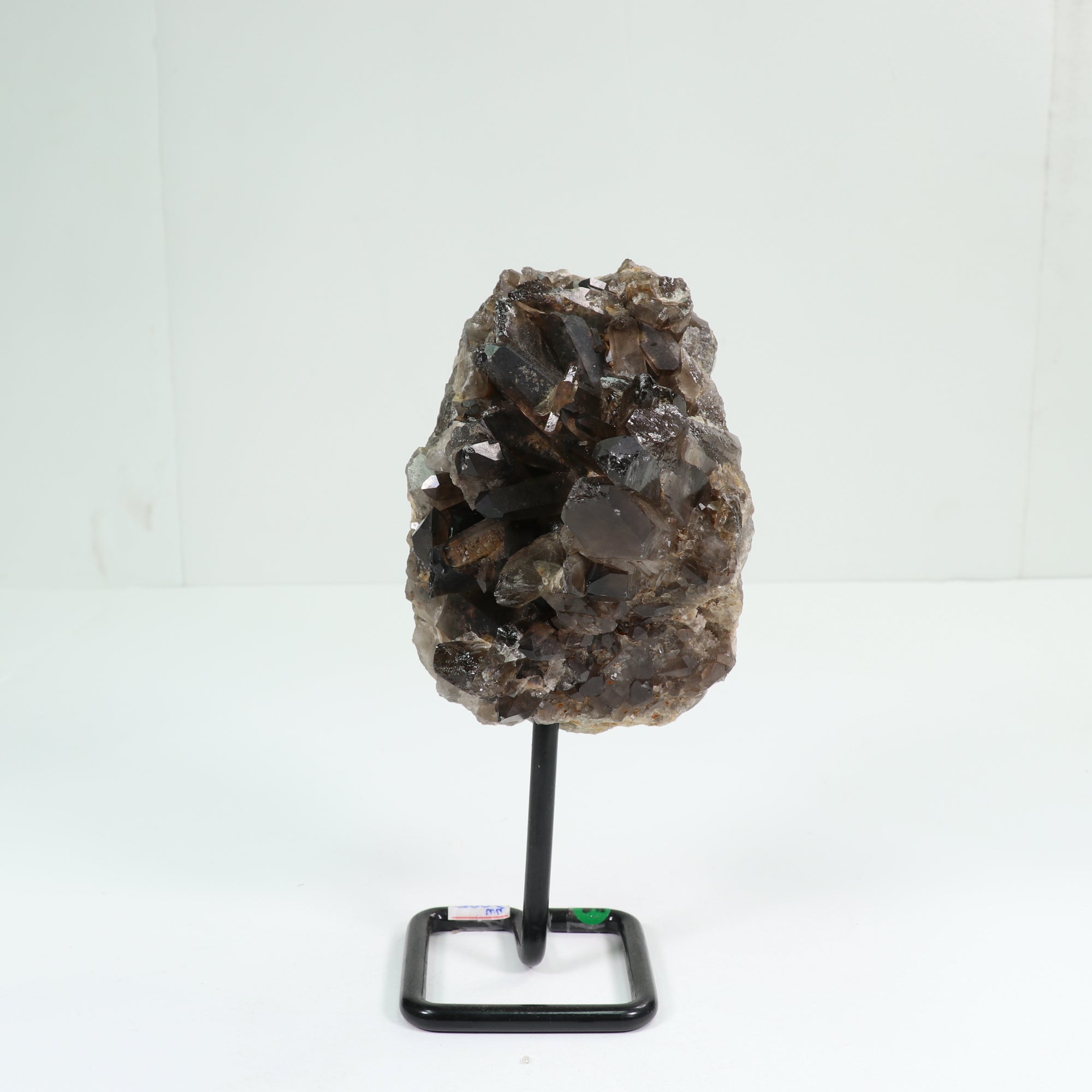 Natural Smoky Quartz Cluster on Metal Stand, 1500-2000 Gr, #005