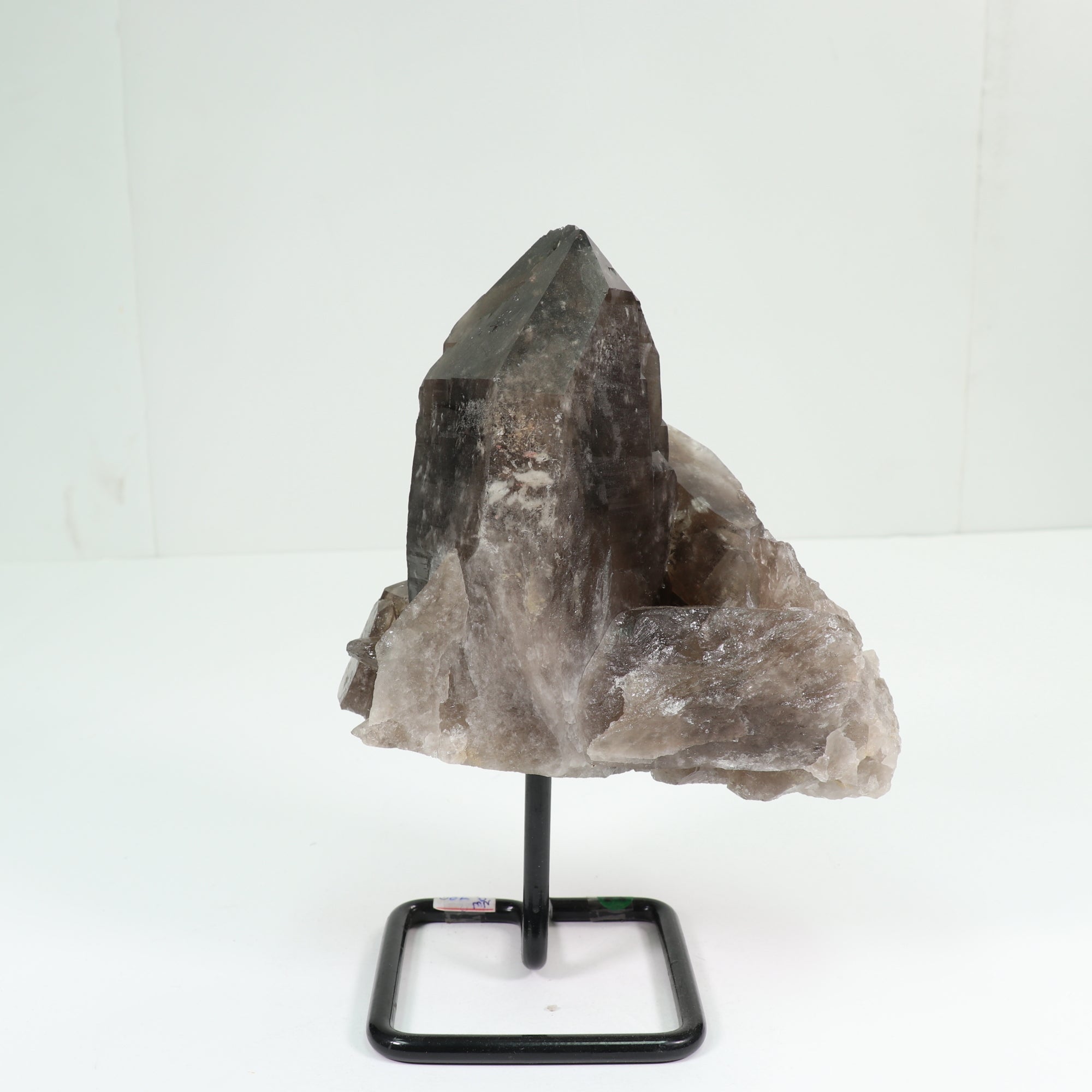 Natural Smoky Quartz Point on Metal Stand, 2500-3000 Gr, #007