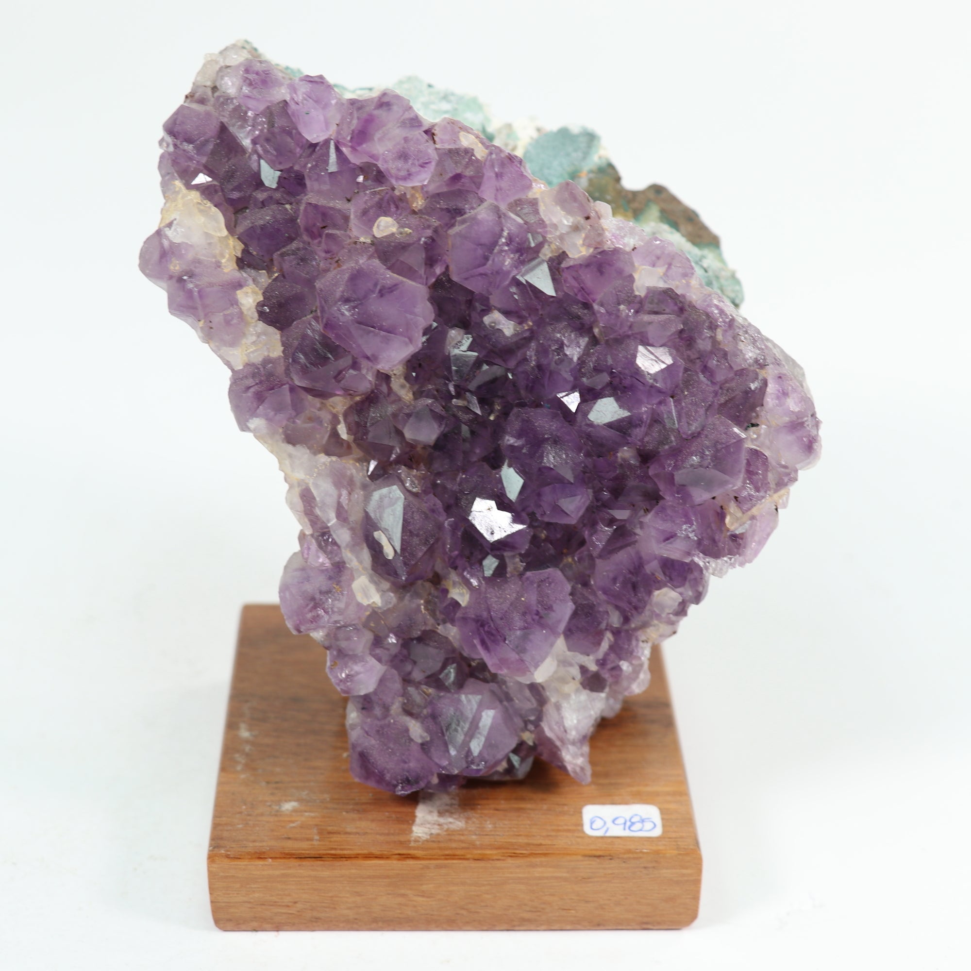 Amethyst Cluster Natural Form on Wood Stand, 1 Piece, 750-1000 Gr, #001