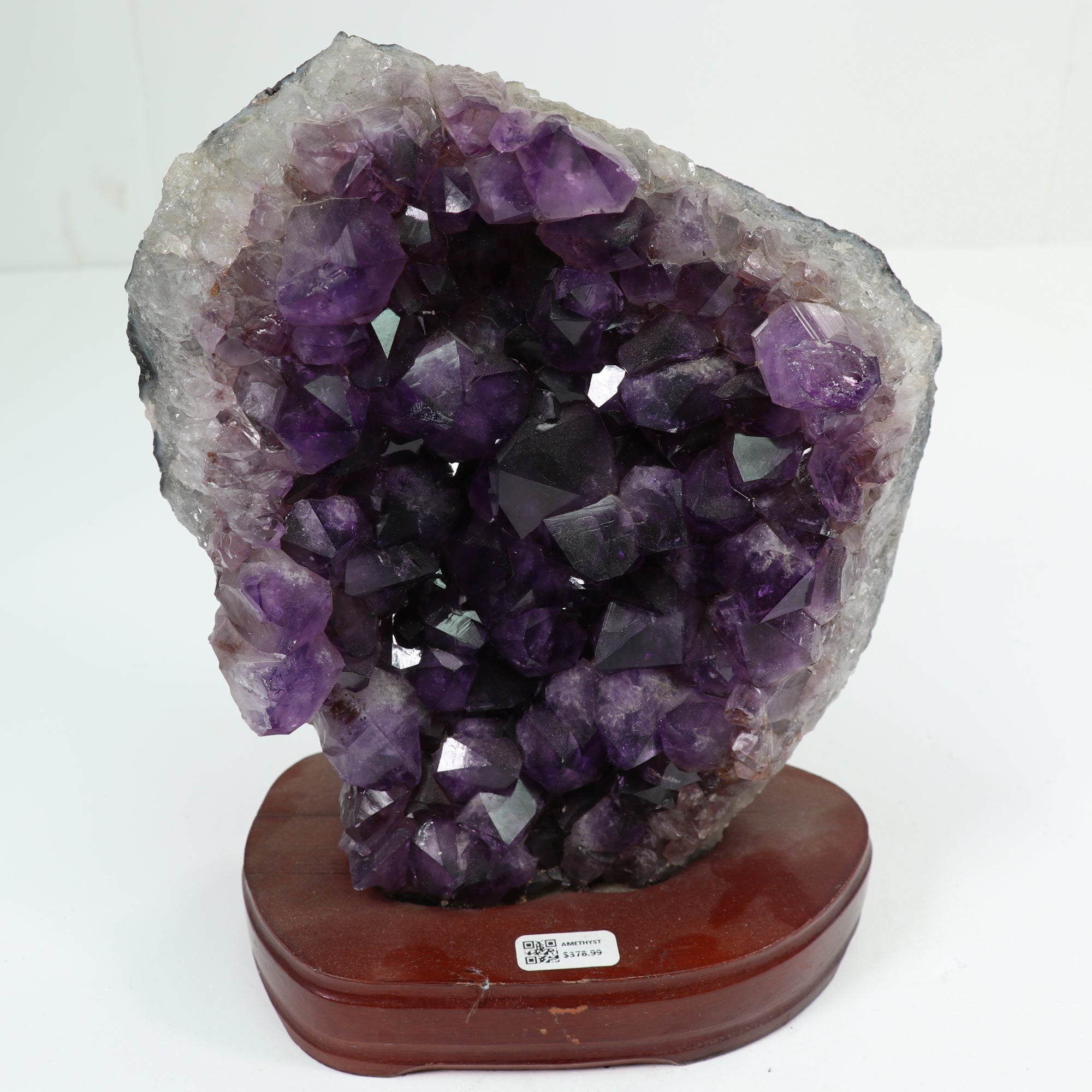 Amethyst Cluster Natural Form on Wood Stand, 1 Piece, 4500-5000 Gr, #008