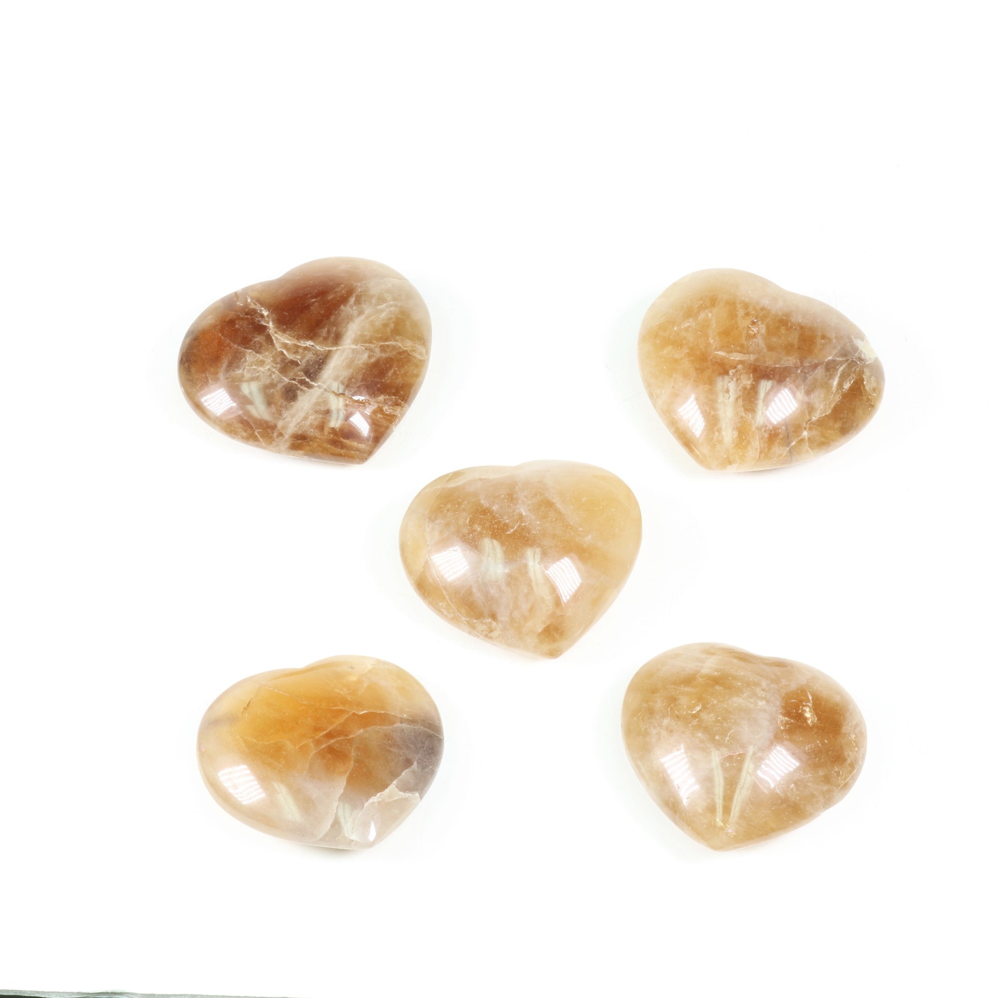 Citrine Heart Shaped,  ~2.5" Inch, 100-200 gr, 1 Piece #019