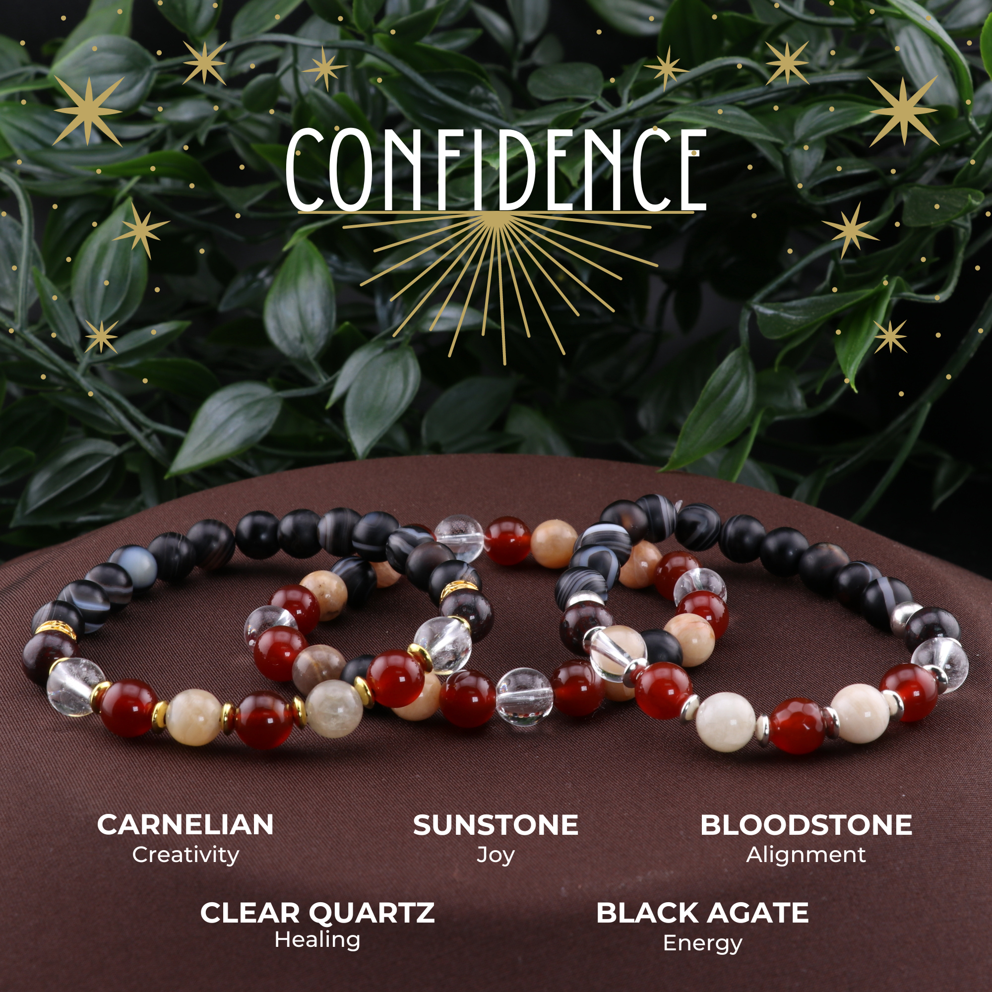 Confidence Intention Bracelets, 5 Pieces in a Pack