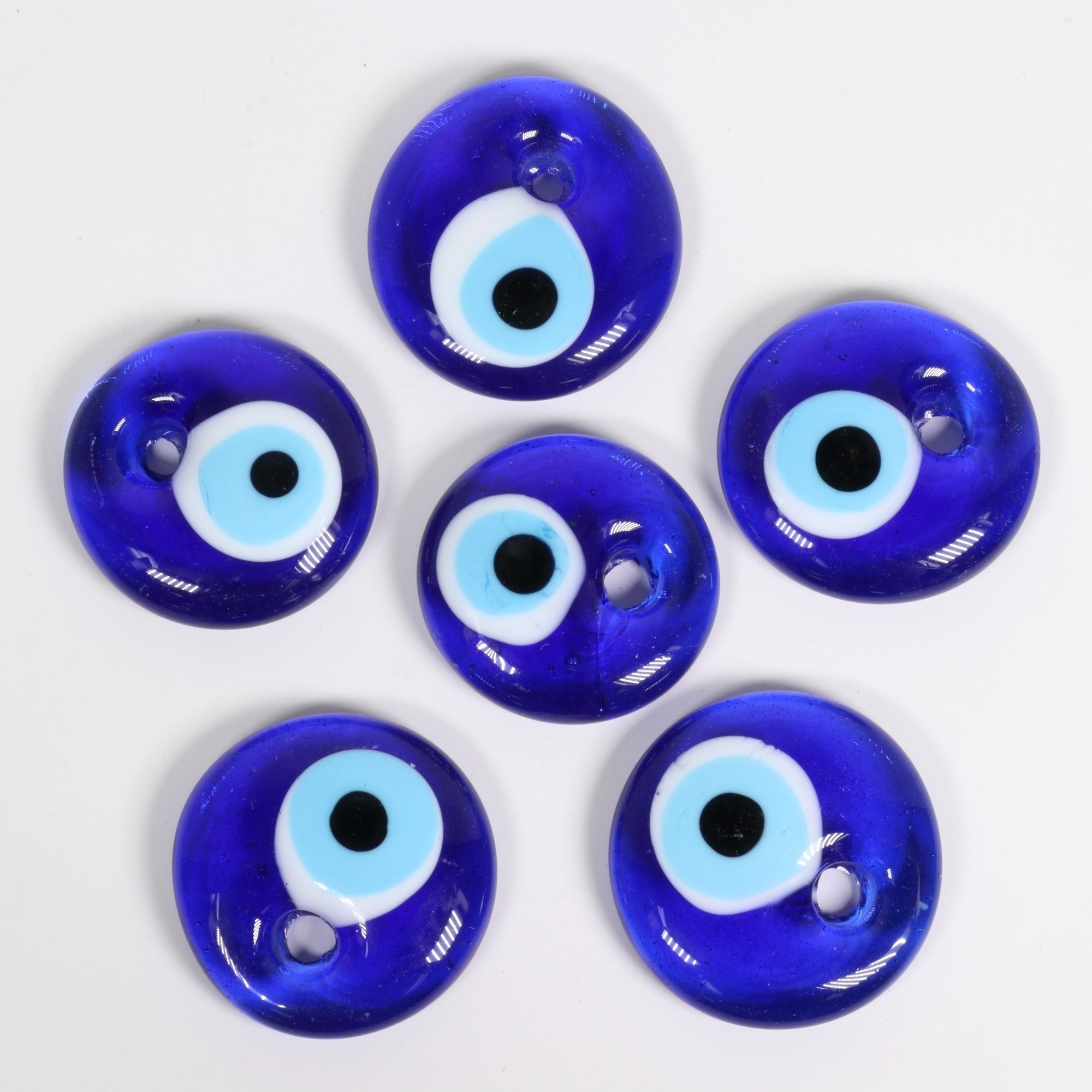 Evil Eye with Hole, 1.5" Inch, Handmade, 10 Pieces in a Pack, #002