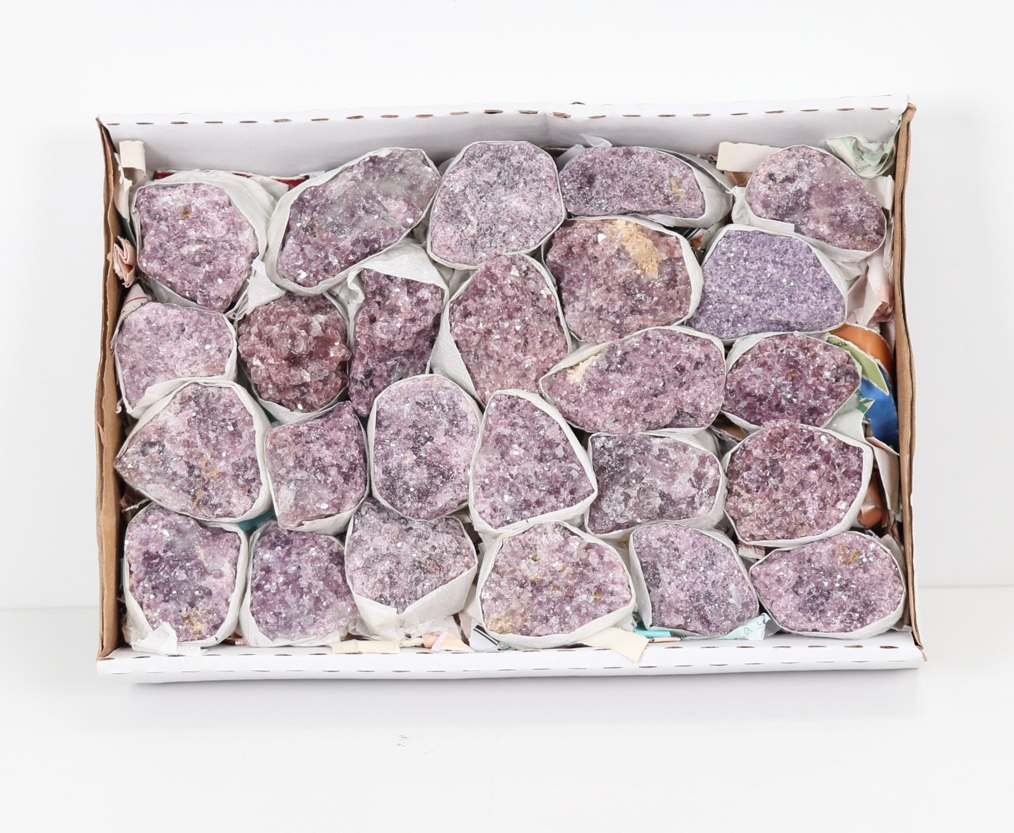 Rough Lepidolite Flat Box, Standard Quality, Medium, 1 Flat