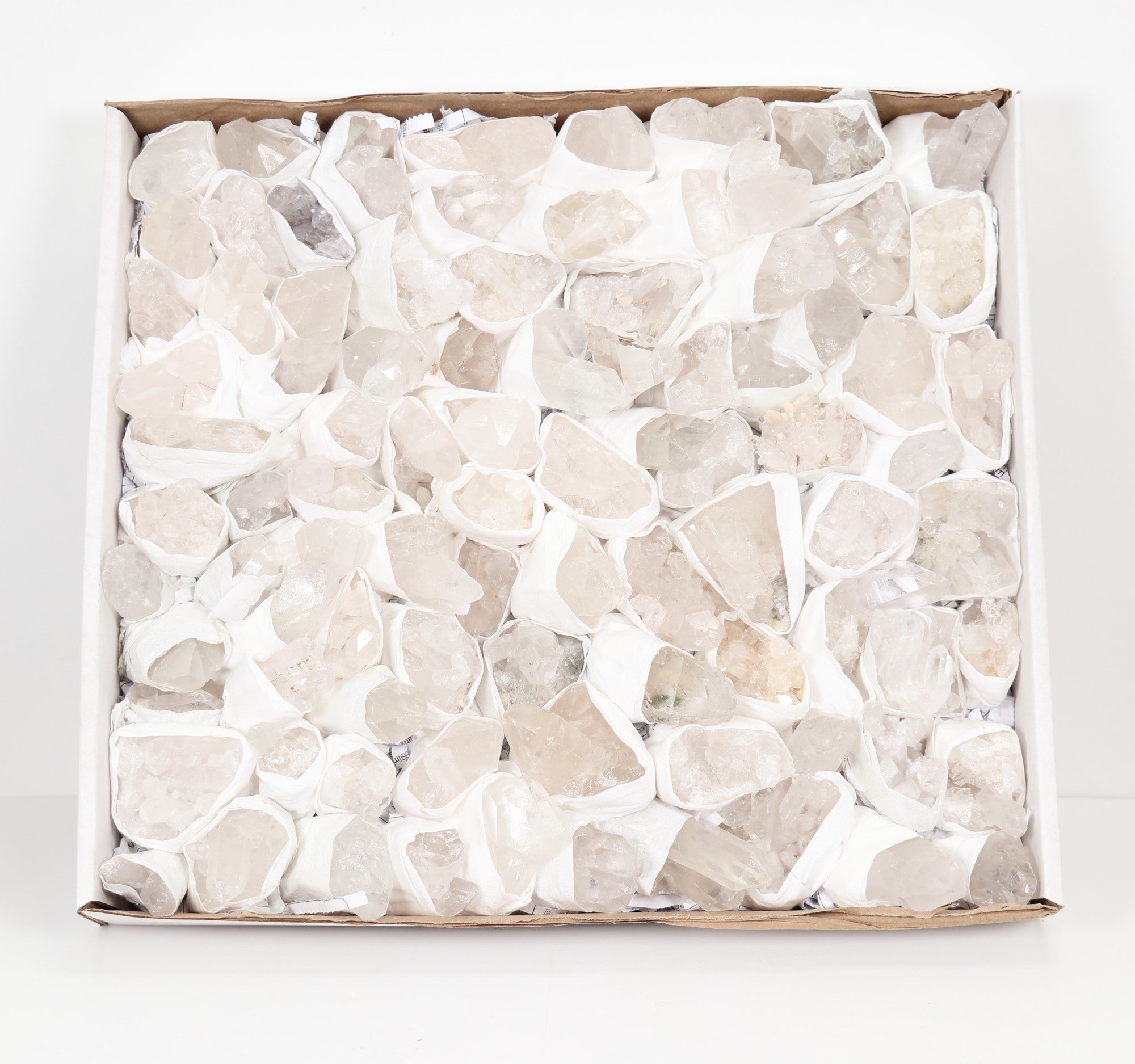 Rough Clear Quartz Flat Box, Large, 1 Flat, 0/50 gr