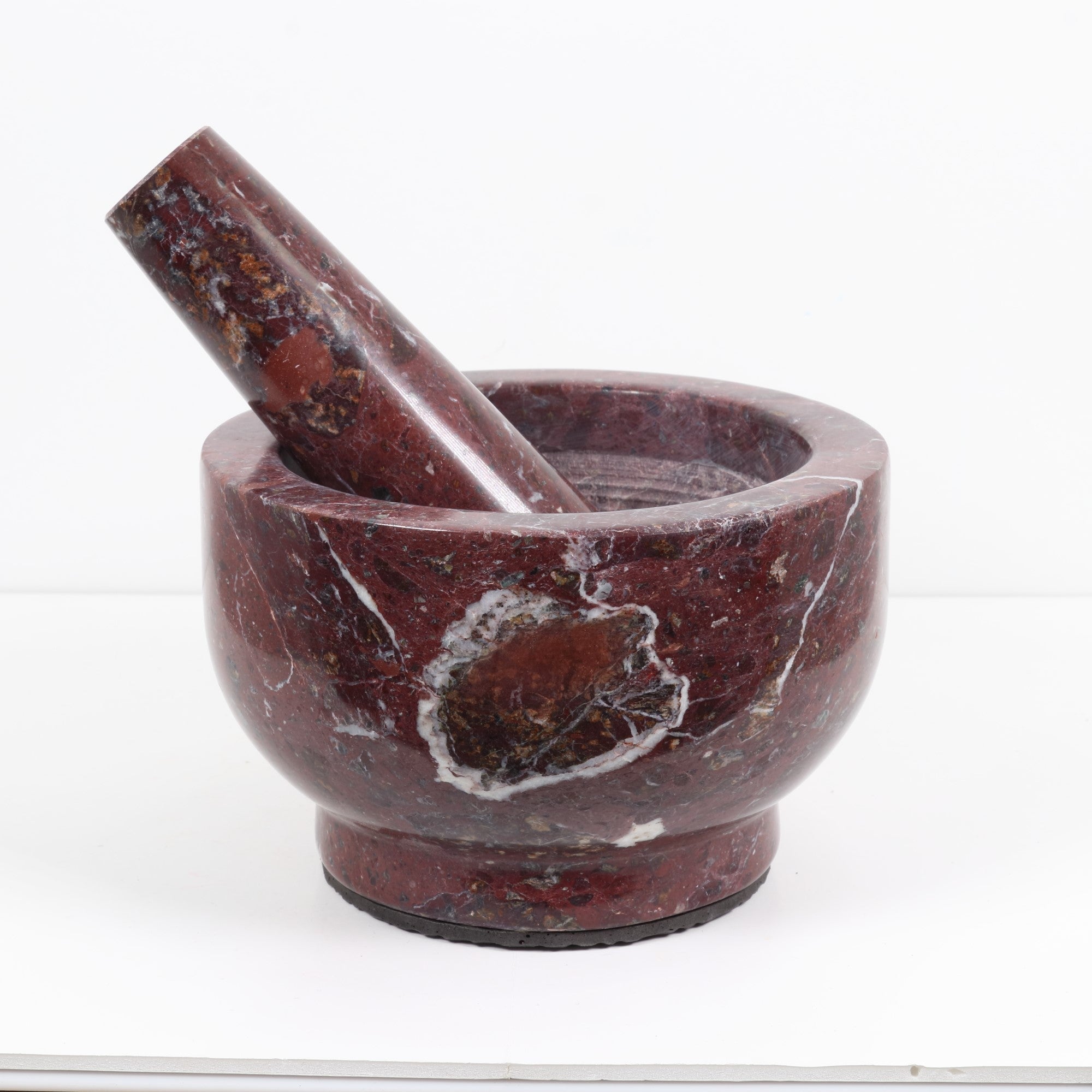 Red Onyx Mortar&Pestle, Large Size, 6" Inch