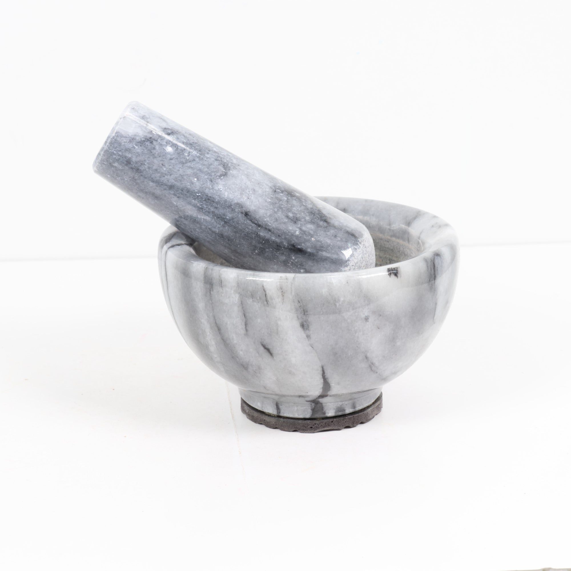 Silver Onyx Mortar&Pestle, Medium Size, 4" Inch