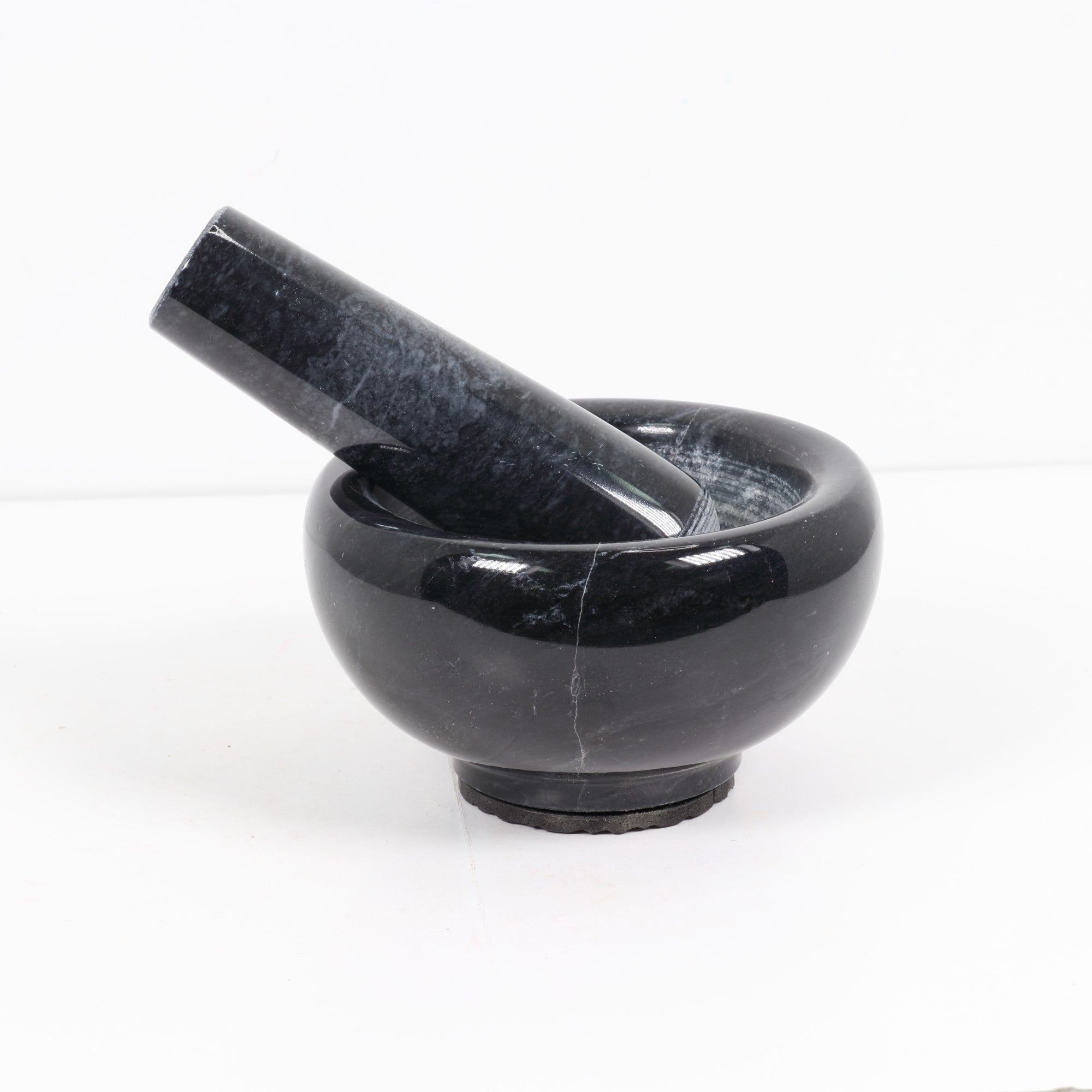 Black Jet Onyx Mortar&Pestle, Medium Size, 4" Inch