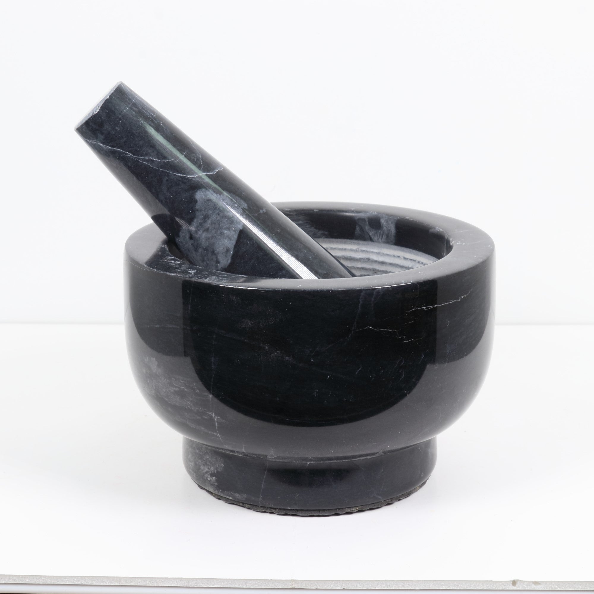 Black Jet Onyx Mortar&Pestle, Large Size, 6" Inch