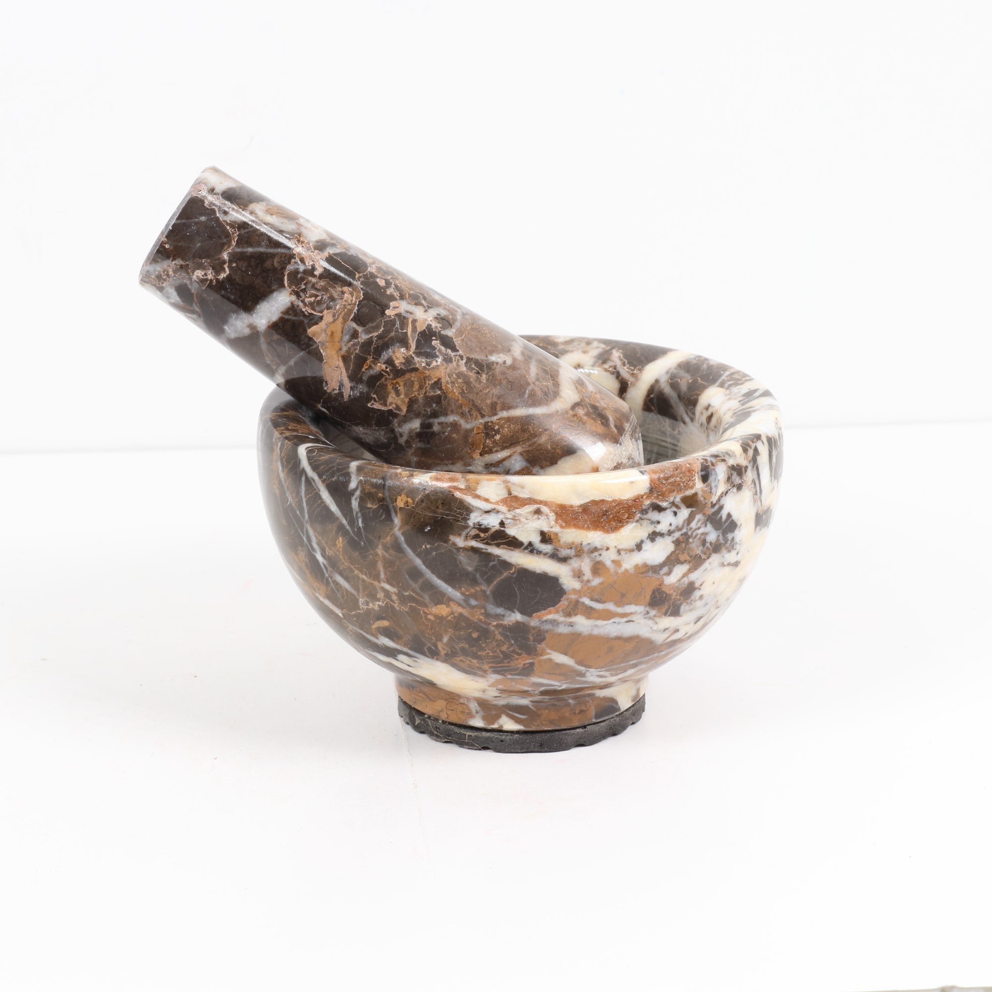 Black Gold Onyx Mortar&Pestle, Medium Size, 4" Inch