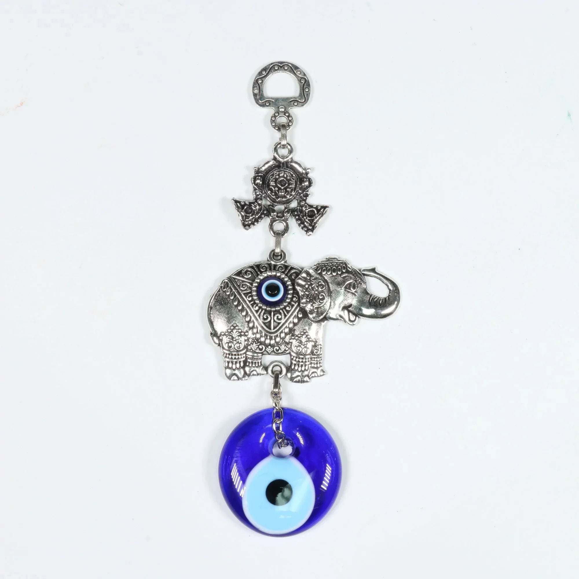 Authentic Evil Eye Wall Décor with Elephant Figure, ZAMAK, 7" Inch, #307