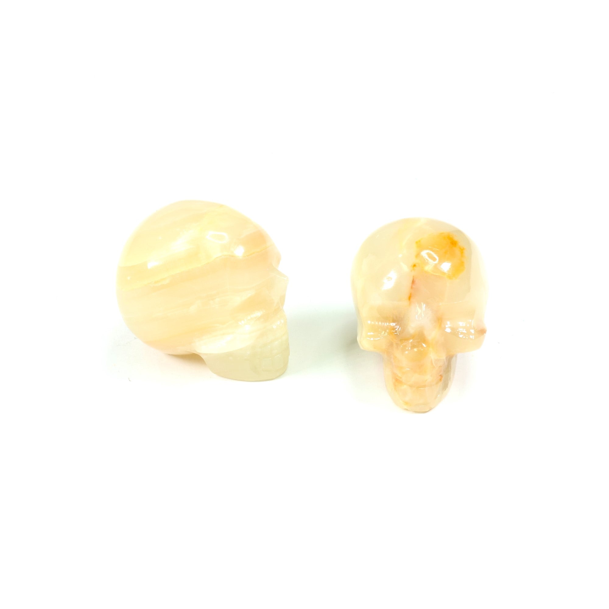 Yellow Banded Onyx Skull Shaped, 1 Piece, #005