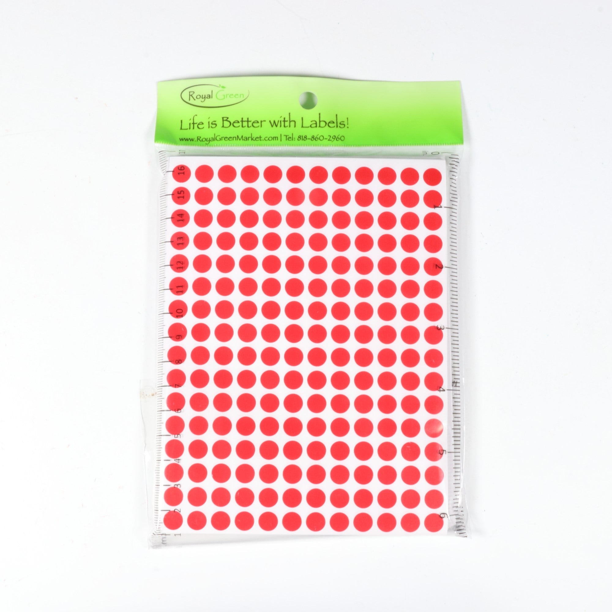 Dot Stickers ~1/4 Inch 8 mm Red, 8400 Dots in a Pack