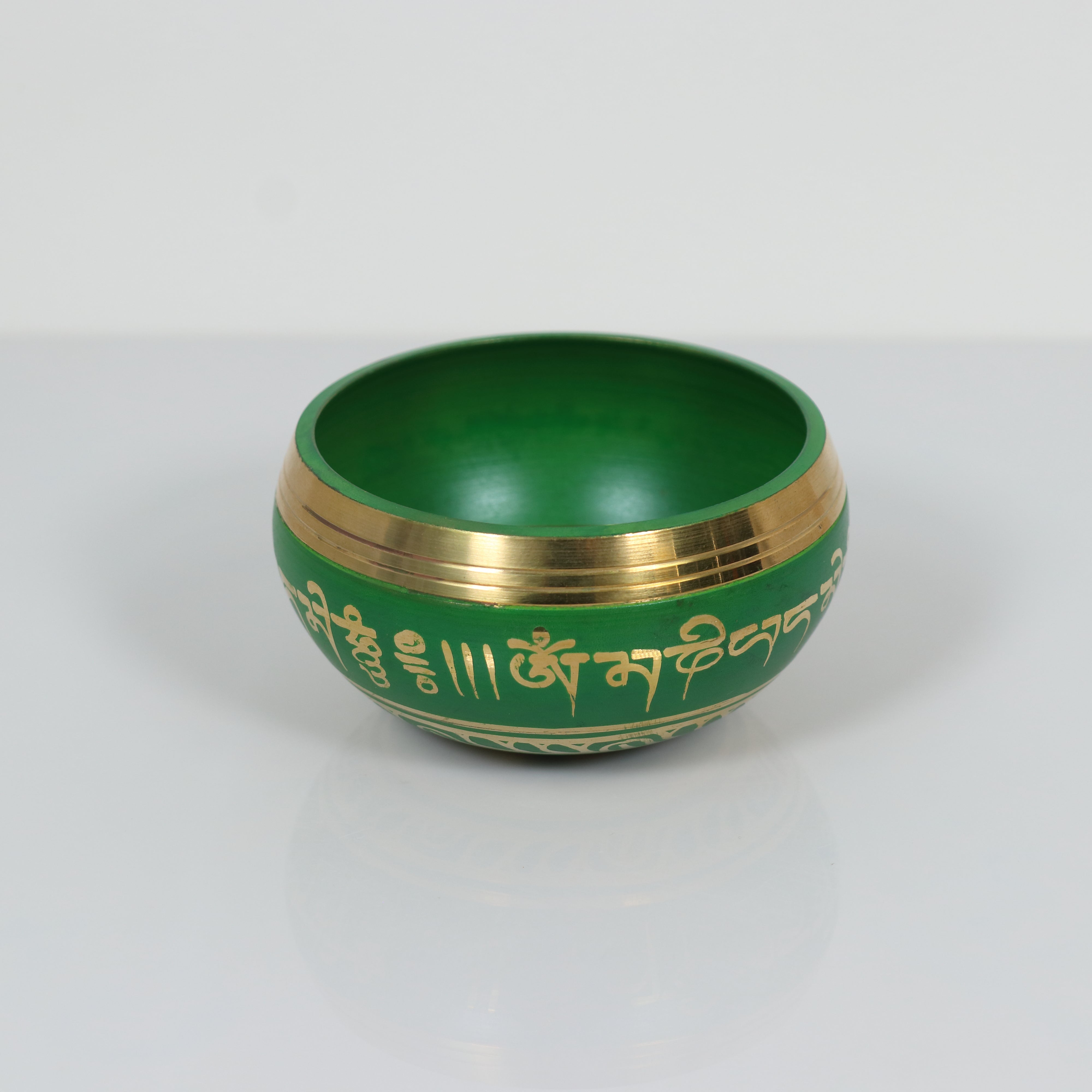 Atma Buti Metal Singing Bowl Dark Green, 3" Inch, 255 Grams