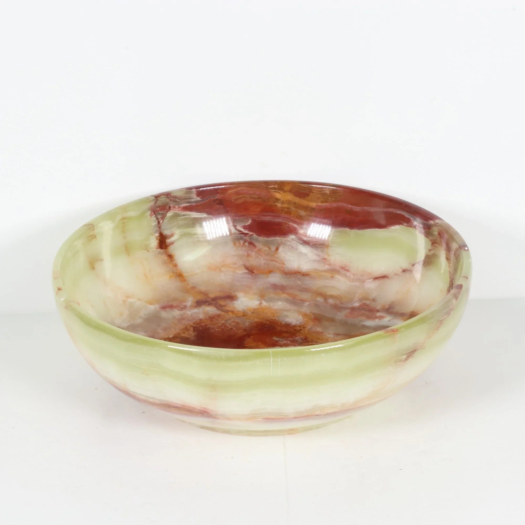 Green Onyx Bowl, Hand Carved,3" x 8" Inch, 6 Pieces in a Pack, #001