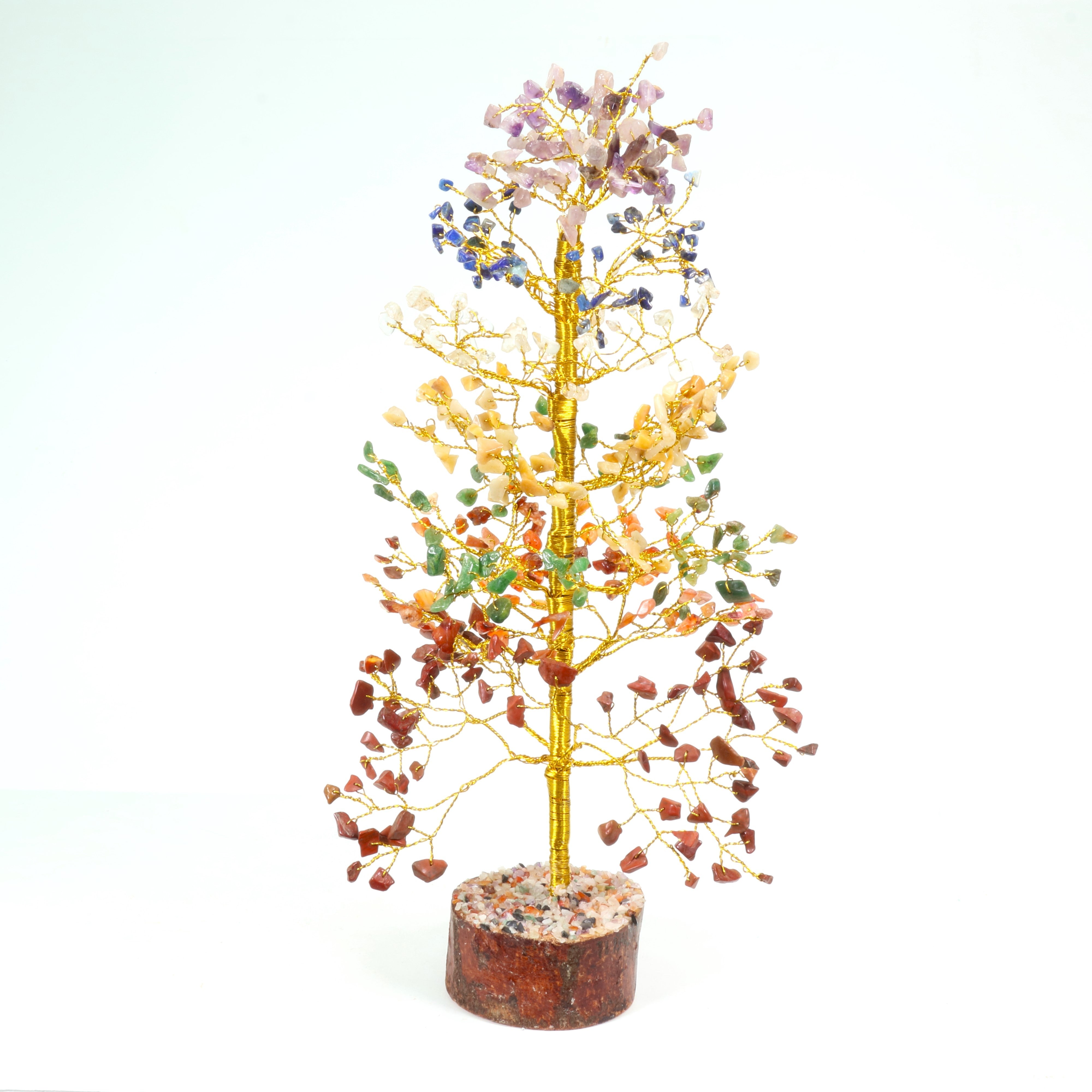 Wood Base Chakra Large Tree, 15" Inch, 5 Pieces in a Pack