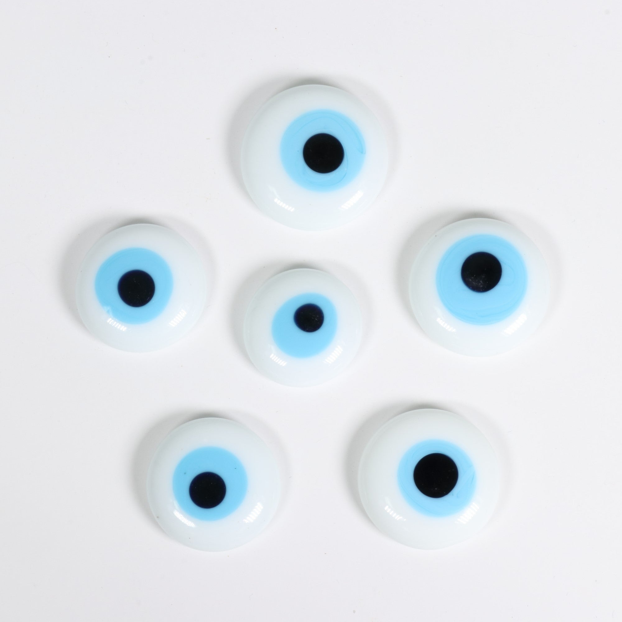 Evil Eye, 1" Inch, White, Handmade, 10 Pieces in a Pack, #001