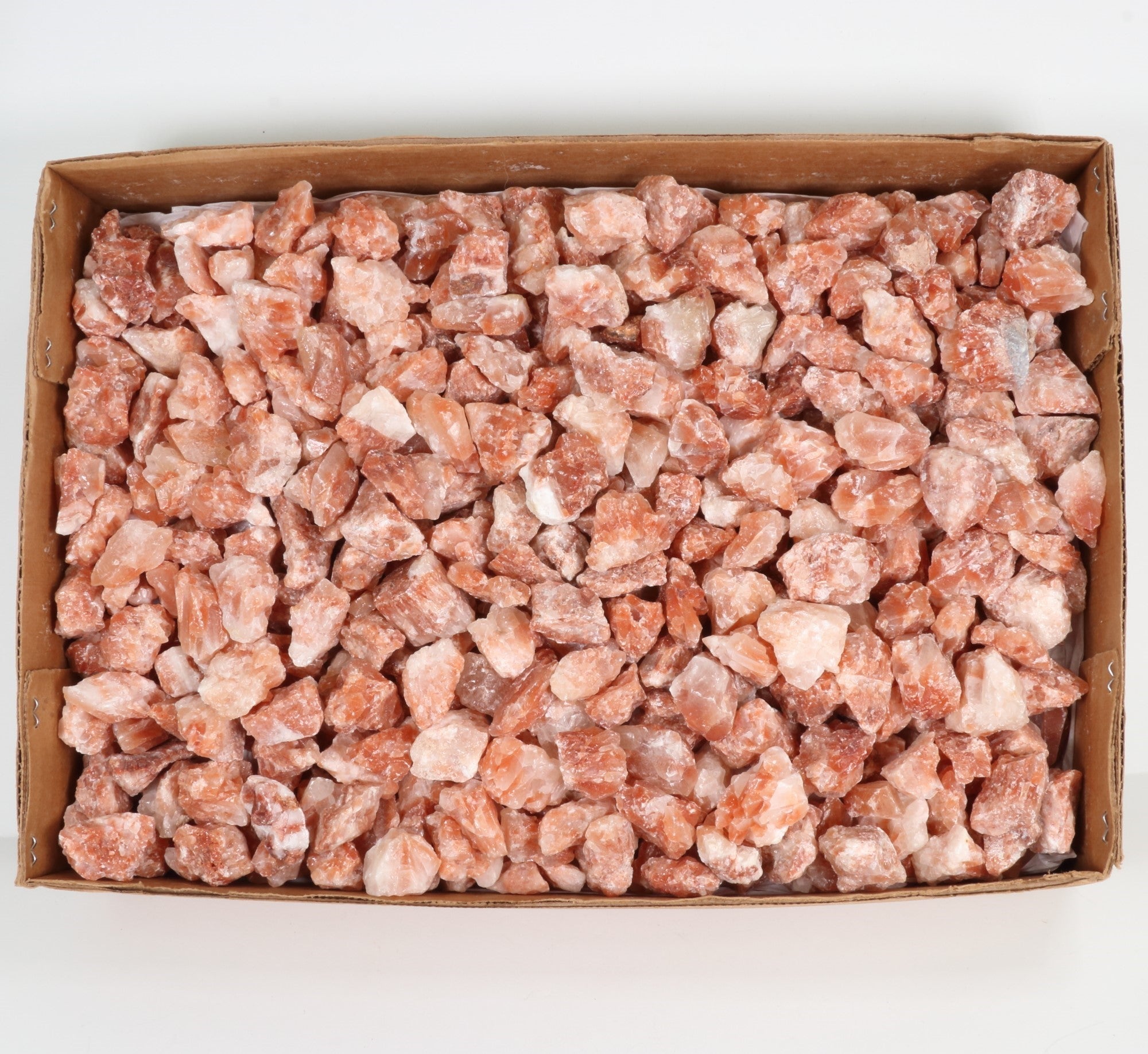 Rough Red Calcite Flat Box,  Standard Quality, Large, 1 Flat, 0/50 gr