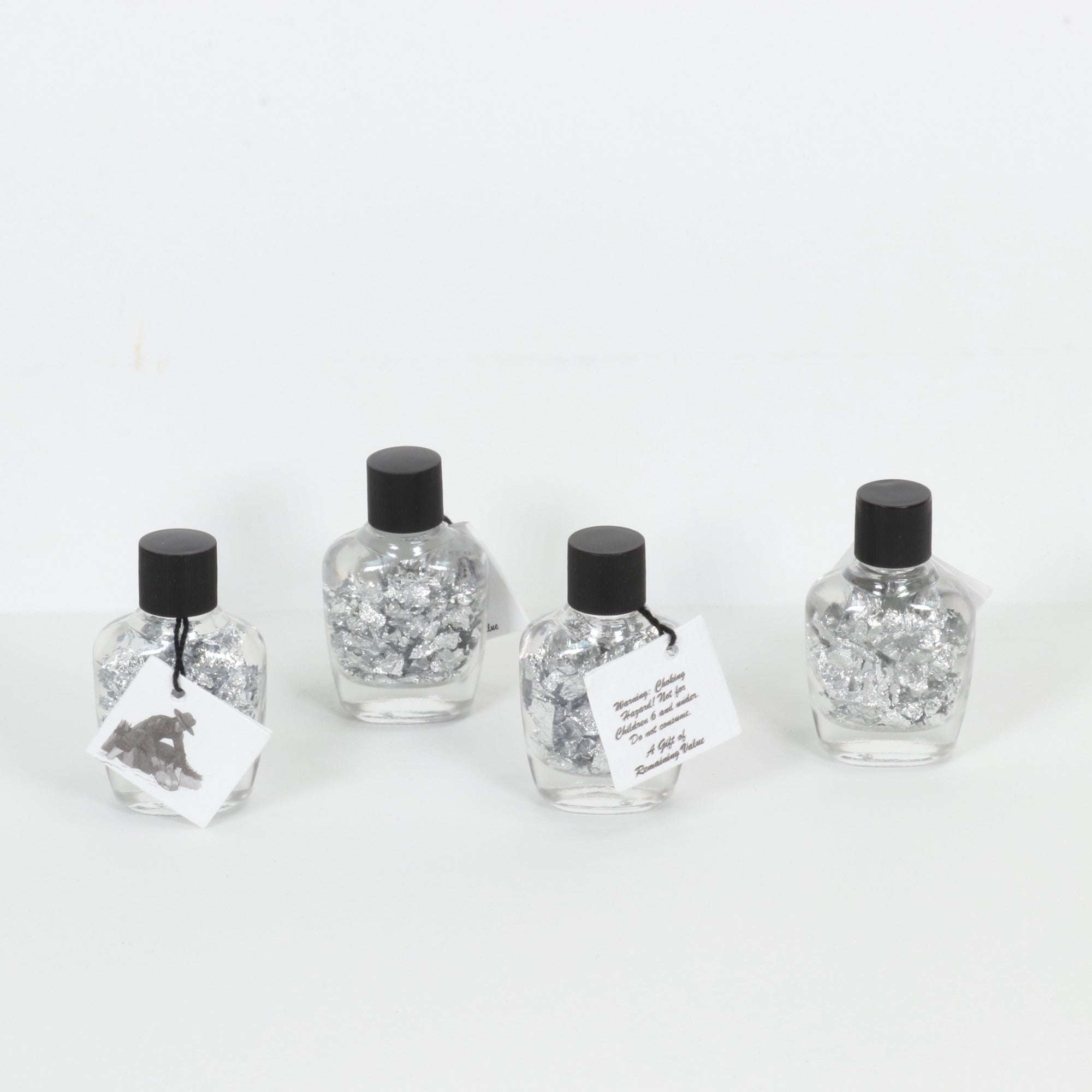 Silver Flake Treasure Bottle, 2,25" Inch, 10 Pieces in a Pack, #002