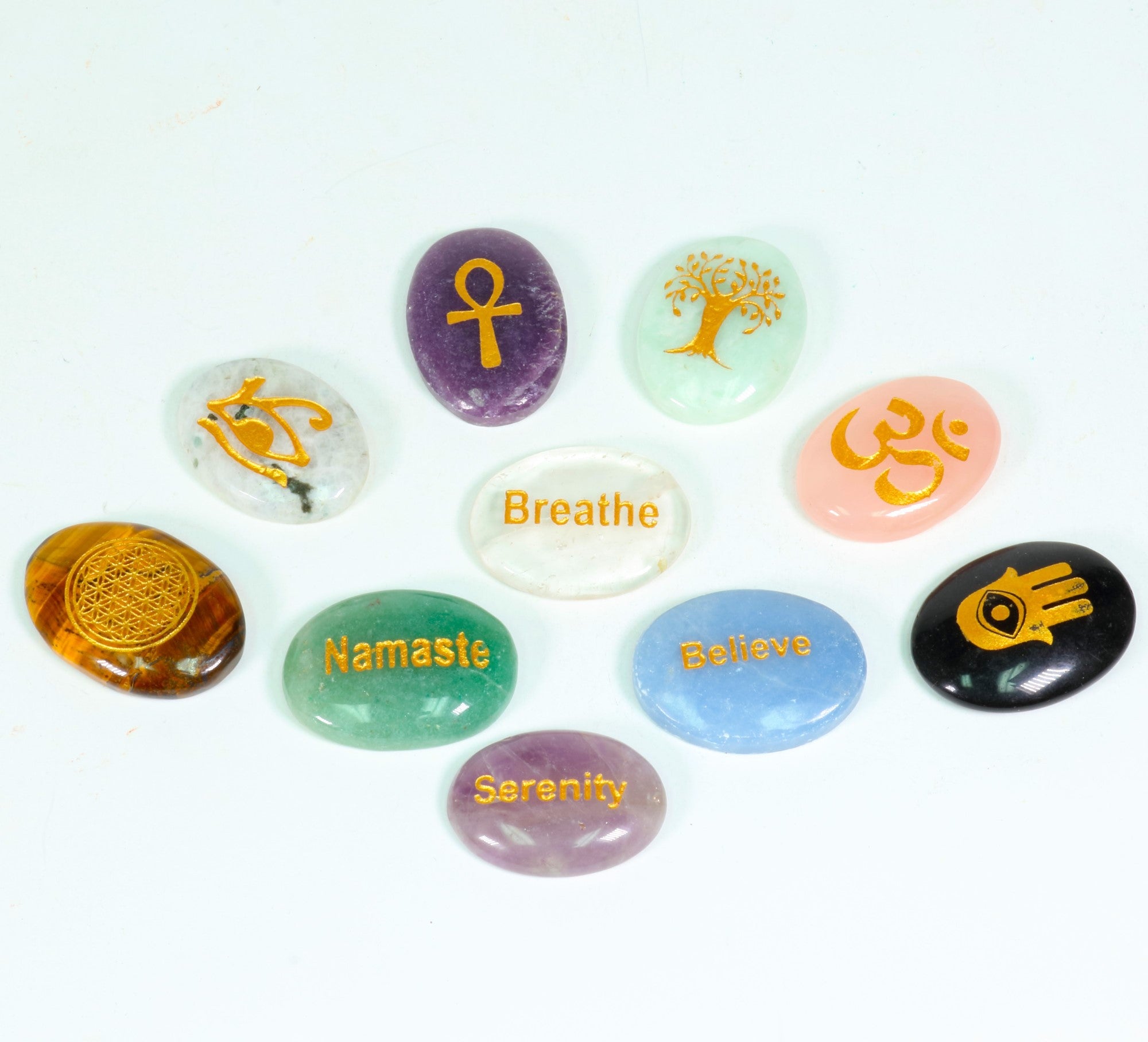 Inspirational Engraved Worry Stone, 35mm, 10 Pieces in a Pack, #001