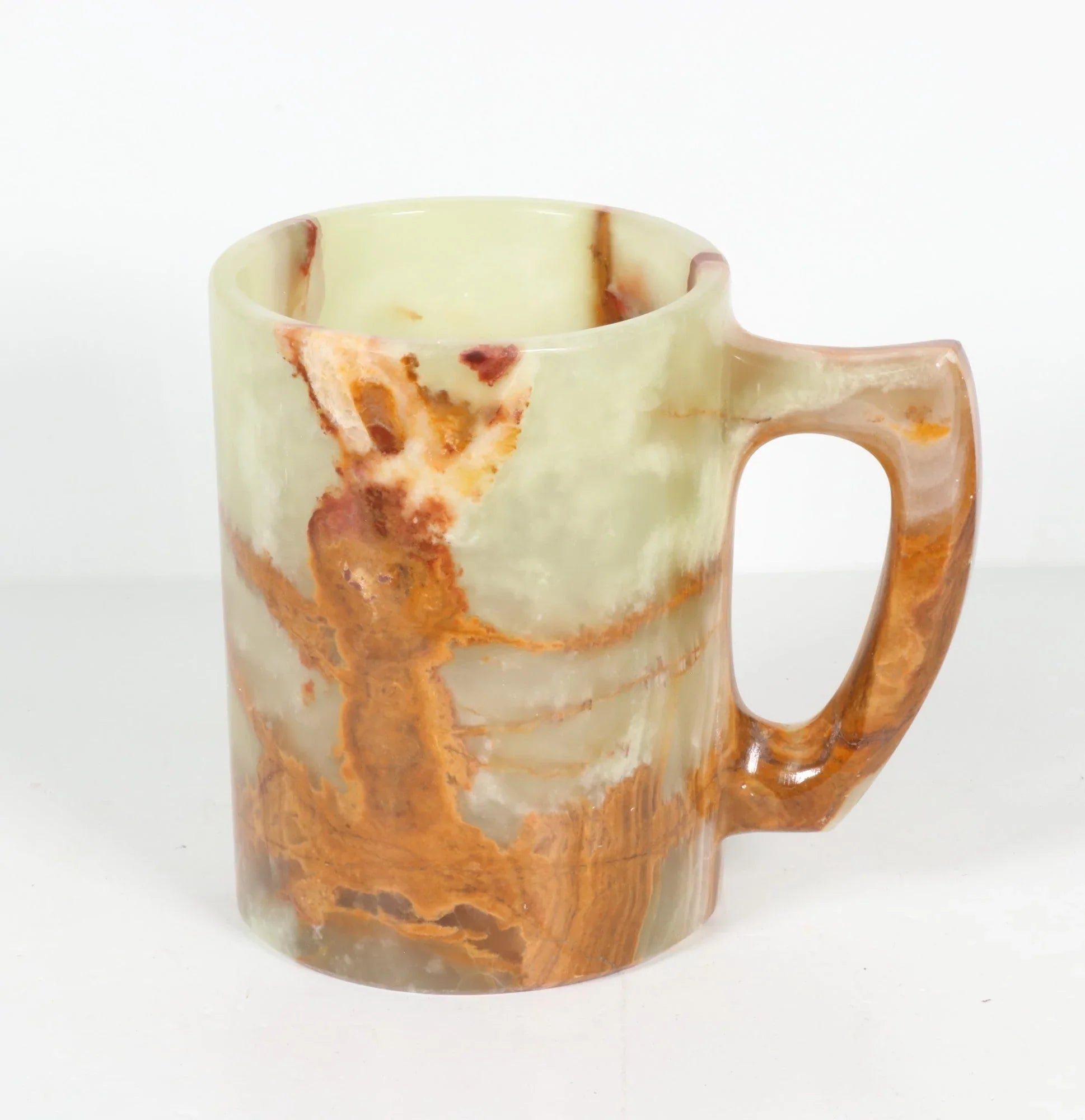 Green Onyx Mug, Hand Carved, 2.5" x 4" Inch, #006