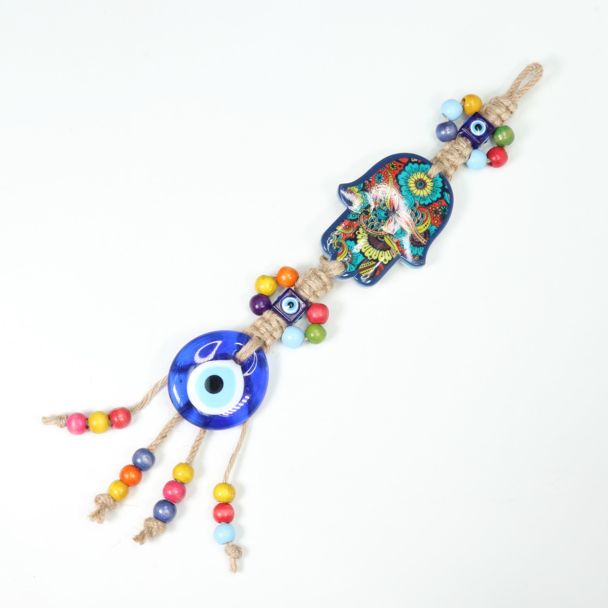 Evil Eye with Hamsa Hand Protection Hanging Decoration, 10 Pieces in a Pack, #008