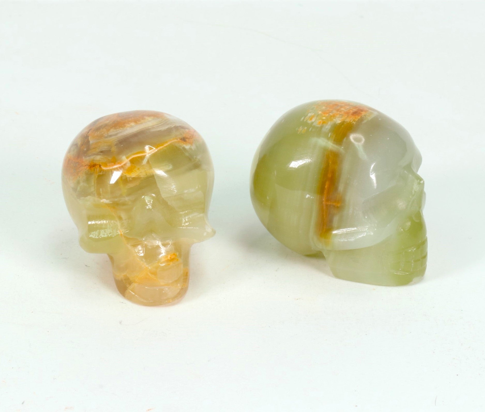 Green Onyx Skull Shaped, 1 Piece, #004