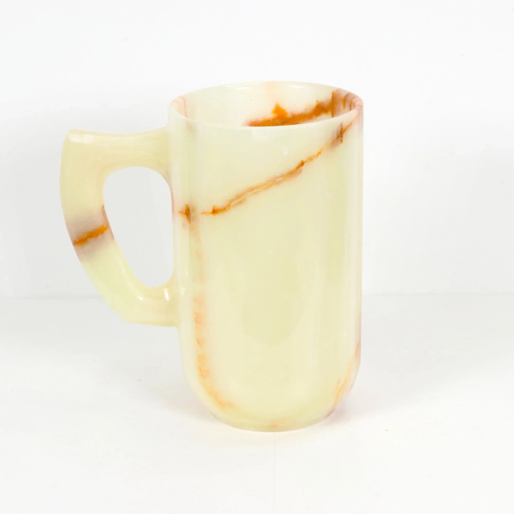 Green Onyx Mug, Hand Carved, 3.5" x 6" Inch, #004