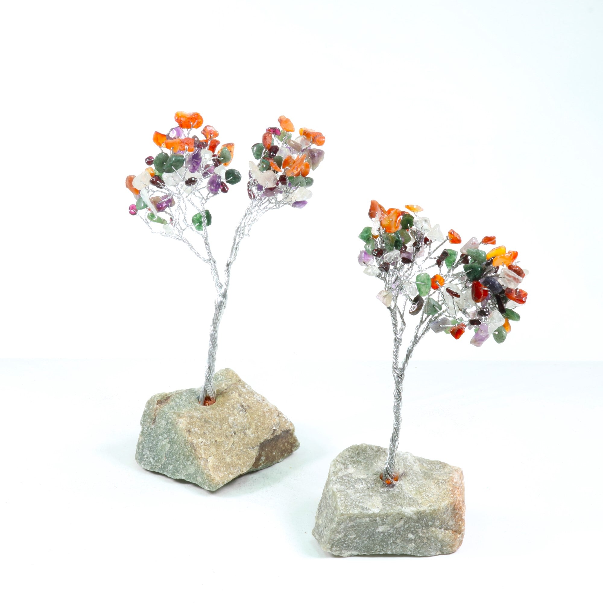 Green Base Multi Stone Small Tree, 6"-7" Inch, 25 Pieces in a Pack