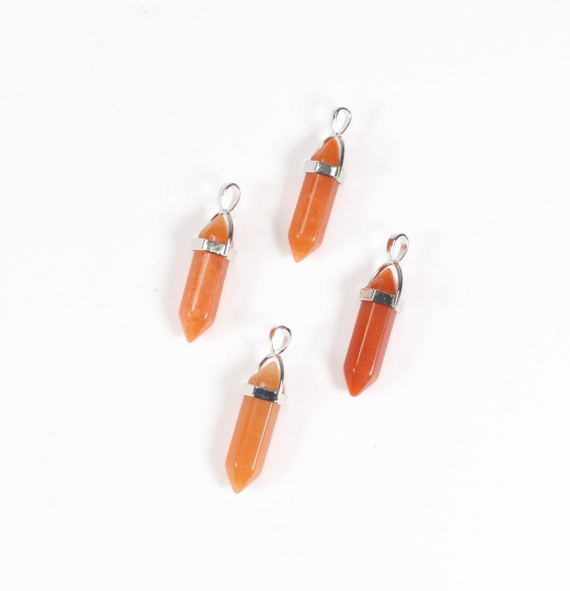 Peach Aventurine Point Shape Pendants, 0.30" x 1.5" Inch, 5 Pieces in a Pack, #075