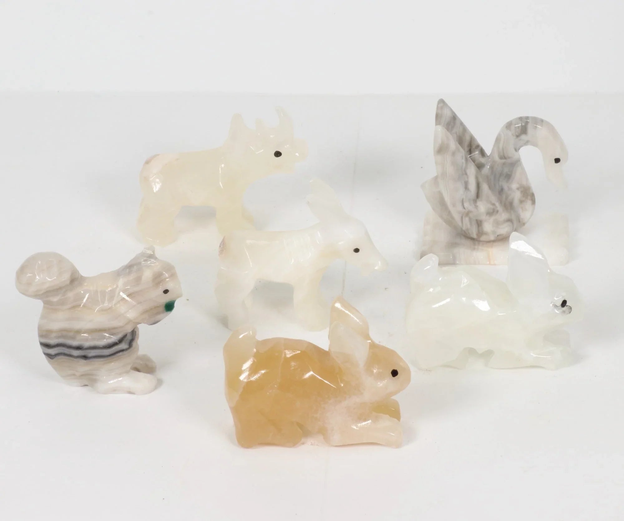 Crystal Calcite Animals, Hand Carved, 2" Inch, 1 Piece, #001