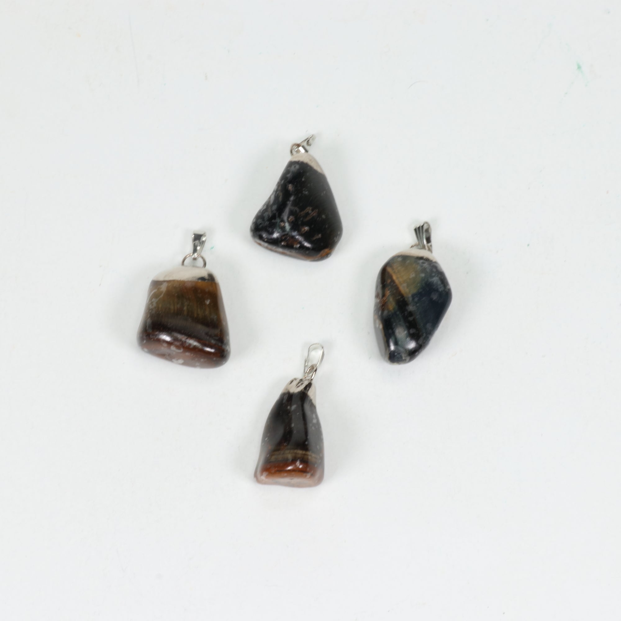 Iron Tiger Eye Mixed Shape Pendants, 5 Pieces in a Pack, #088