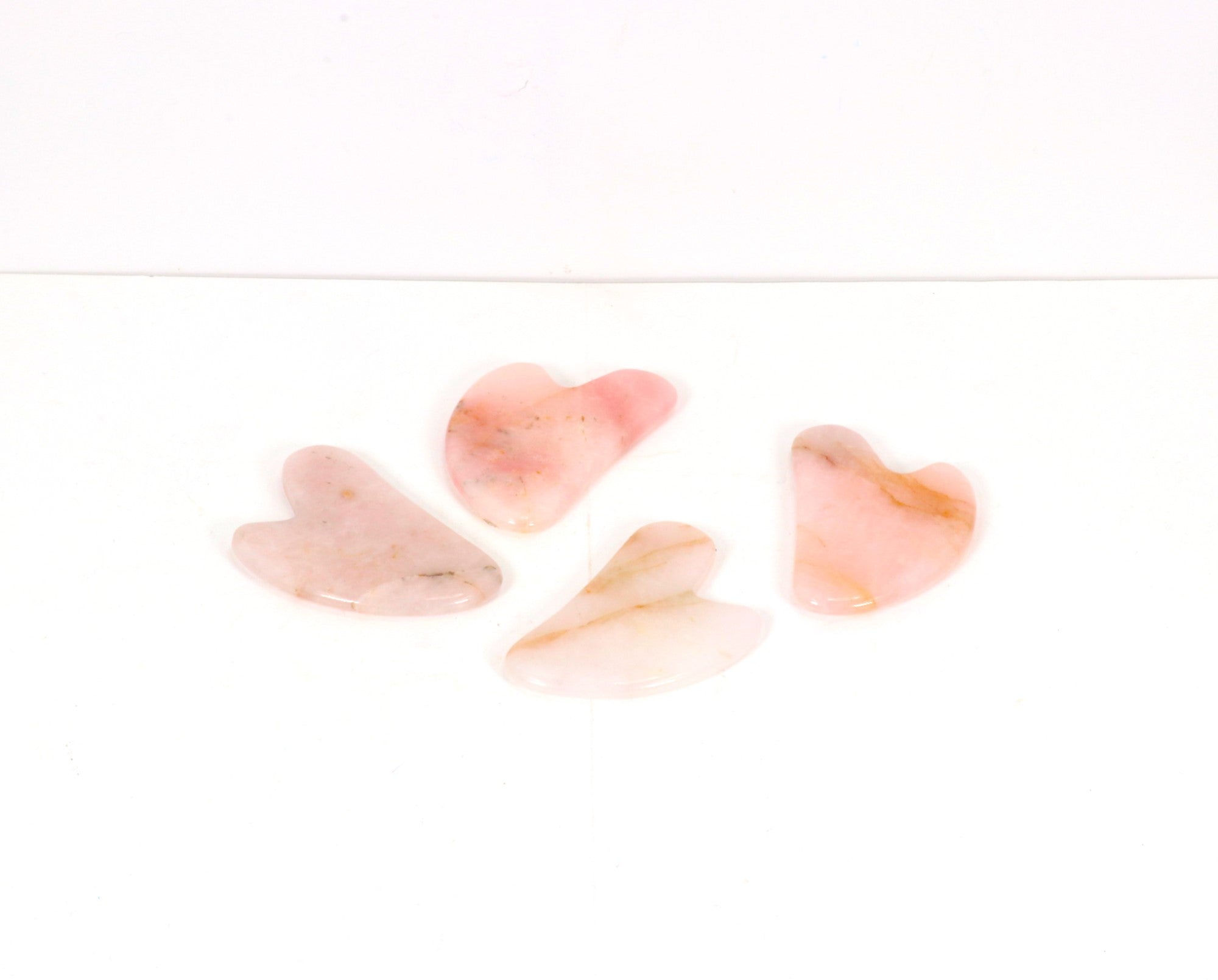 Rose Quartz Gua Sha, Scraping Massage Tool, 3.5" Inch, 5 Pieces in a Pack