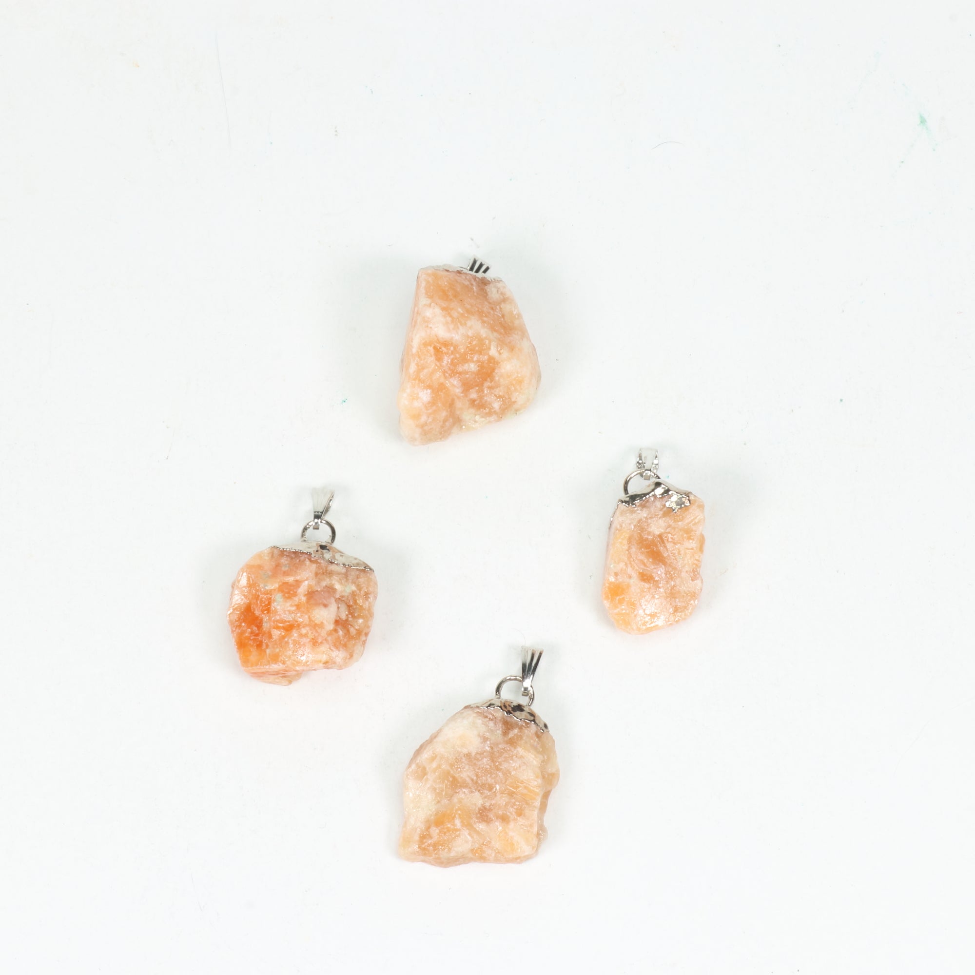 Orange Calcite Mixed Shape Pendants, 5 Pieces in a Pack, #097