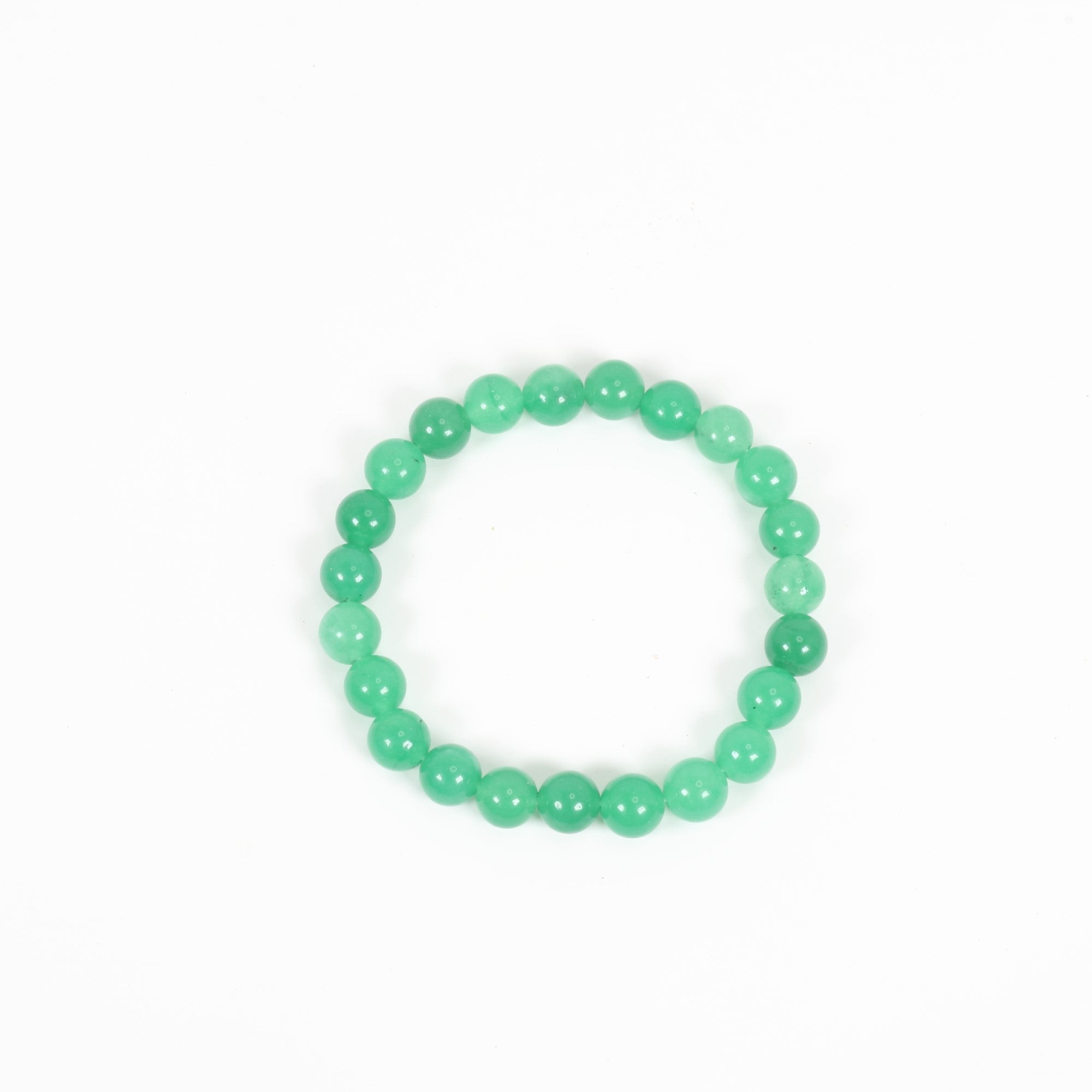 Natural Green Aventurine Bracelet, No Metal, 8 mm, 5 Pieces in a Pack, #036