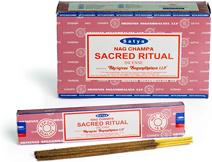 Satya Sacred Ritual, Incense Sticks,15 grams in one Pack, 12 Pack Box