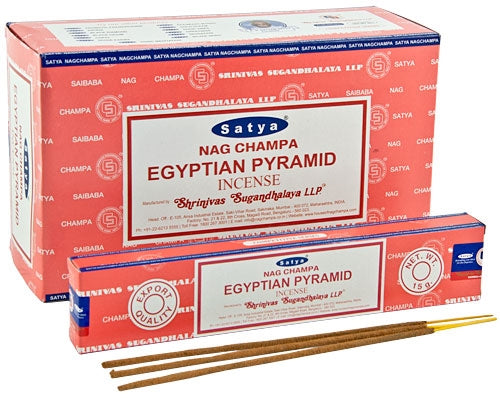 Satya Egyptian Pyramid, Incense Sticks, 15 grams in one Pack, 12 Pack Box