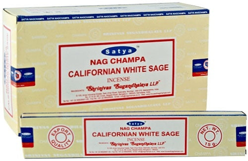 Satya White Sage, Incense Sticks, 15 grams in one Pack, 12 Pack Box